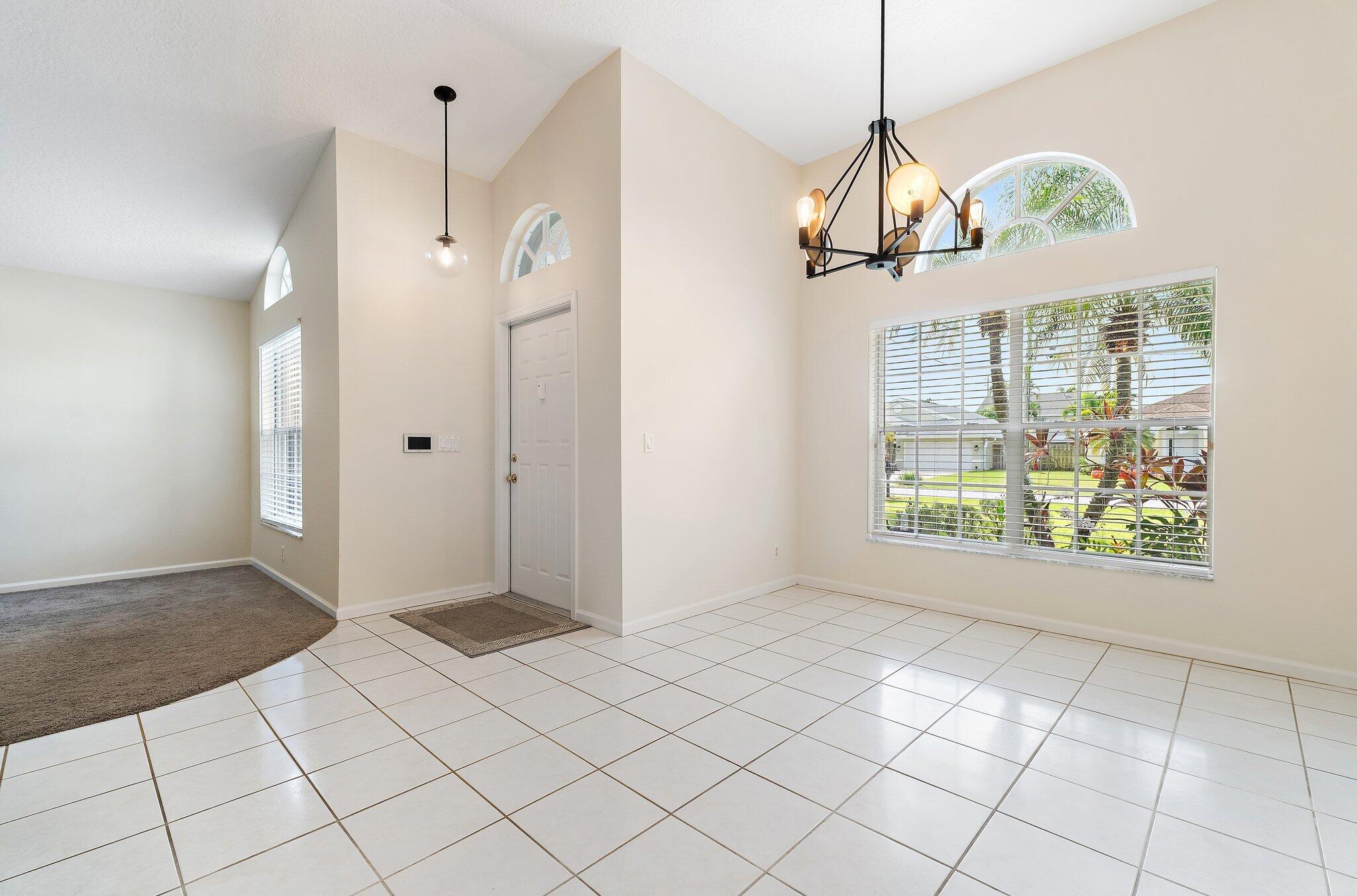 Front entry opening to the dining room.