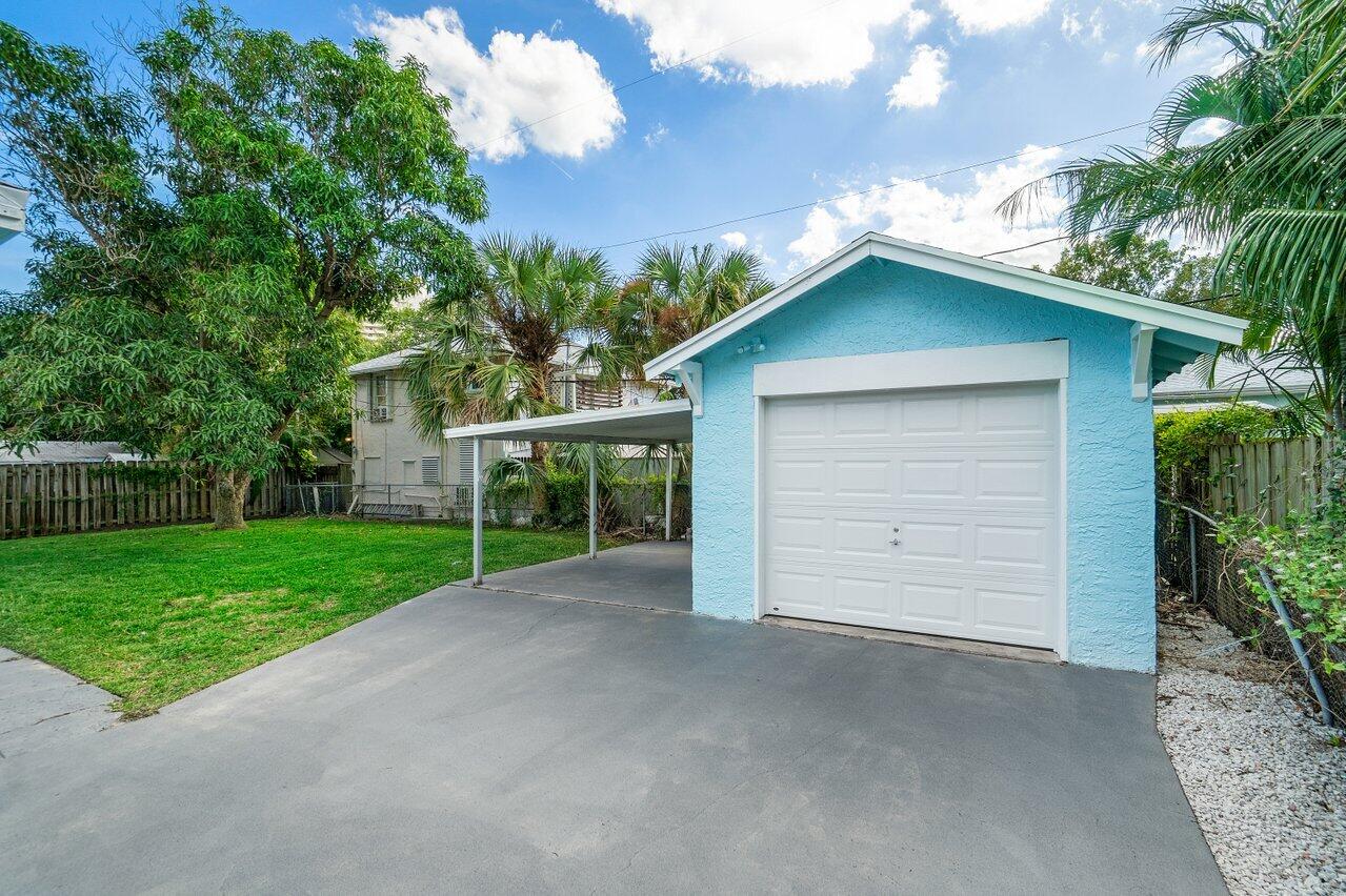 One car garage, and carport.
