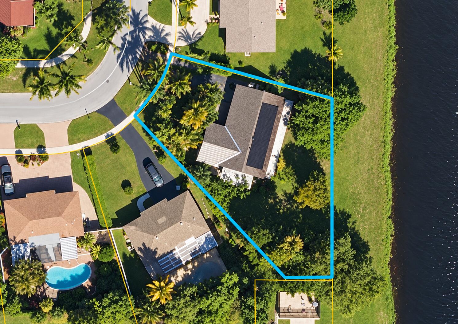 aerial waterfront lot