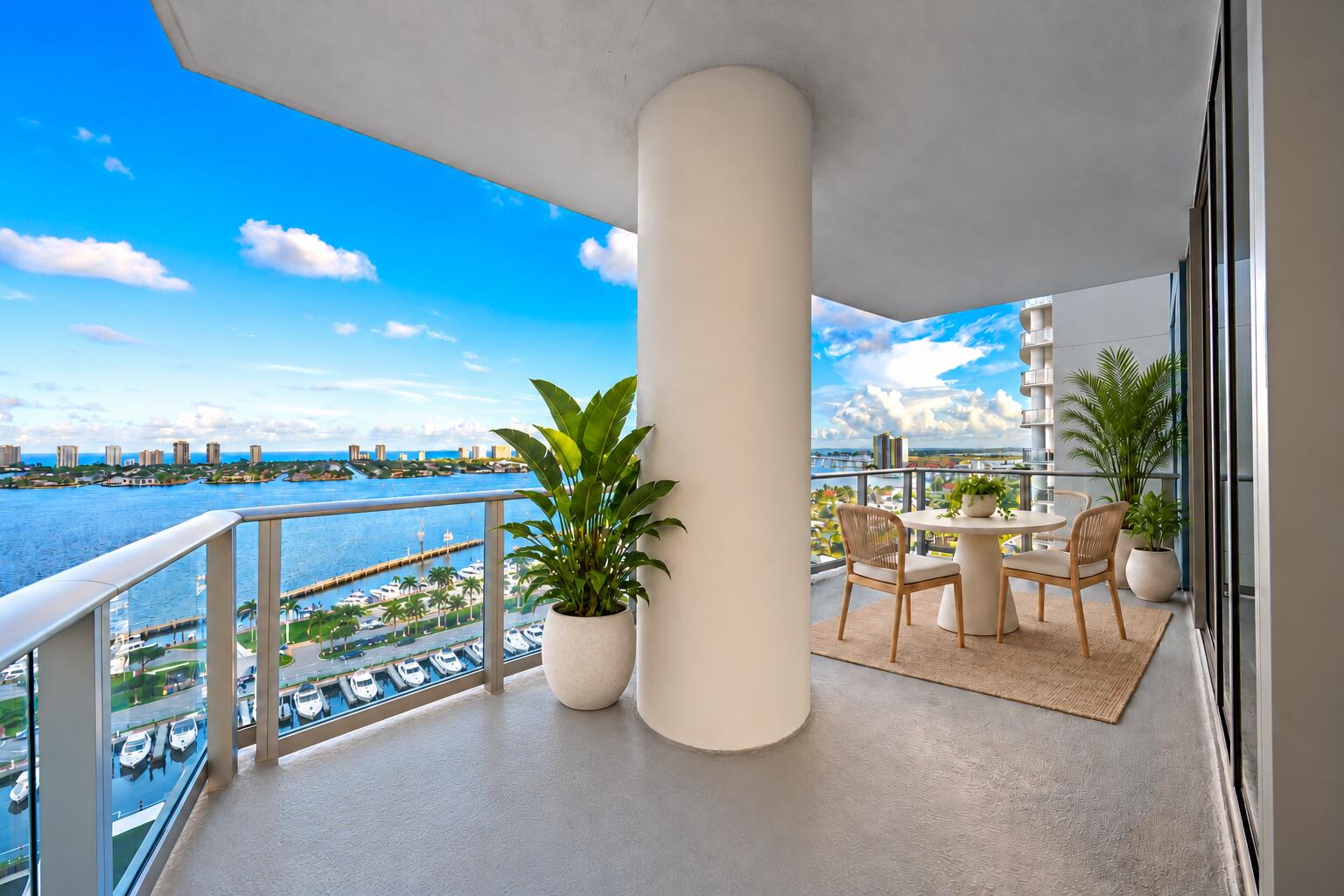 Virtually Staged Covered Balcony