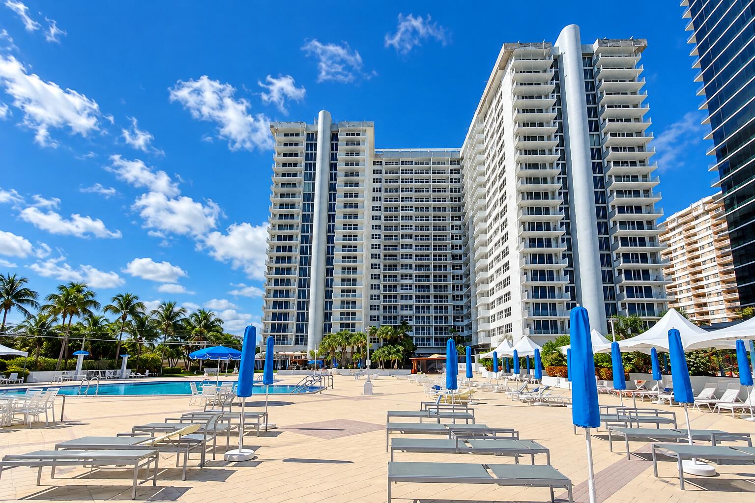 Sunny Tropical Resort Pool Terrace