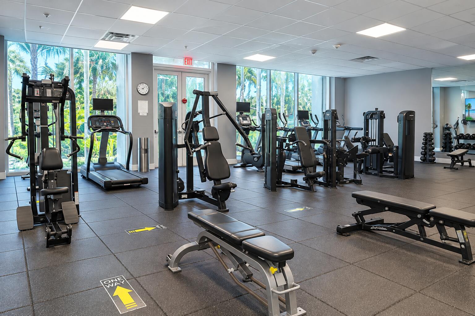 Modern Gym Interior with One-Way Floor M