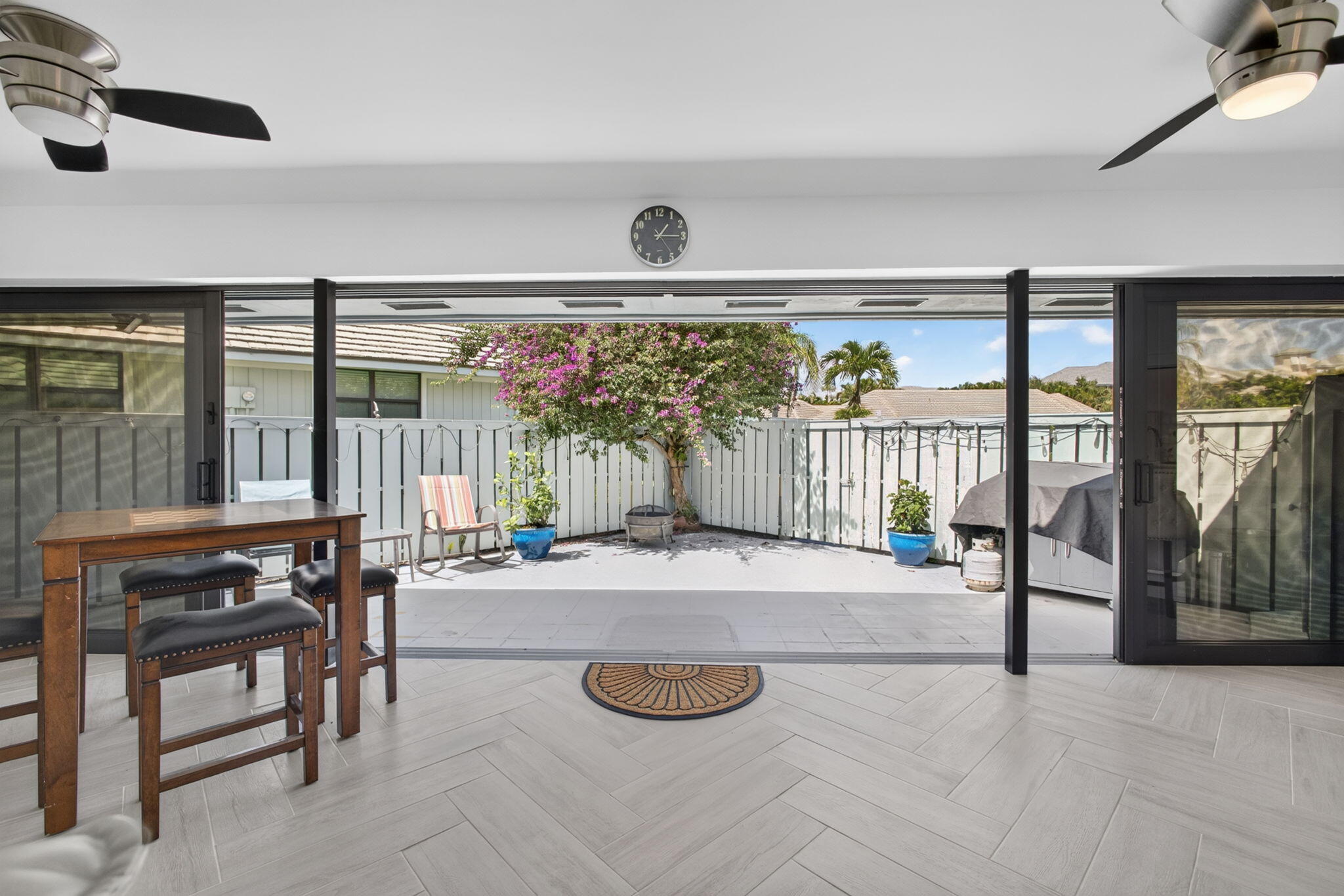 Sunroom view to patio