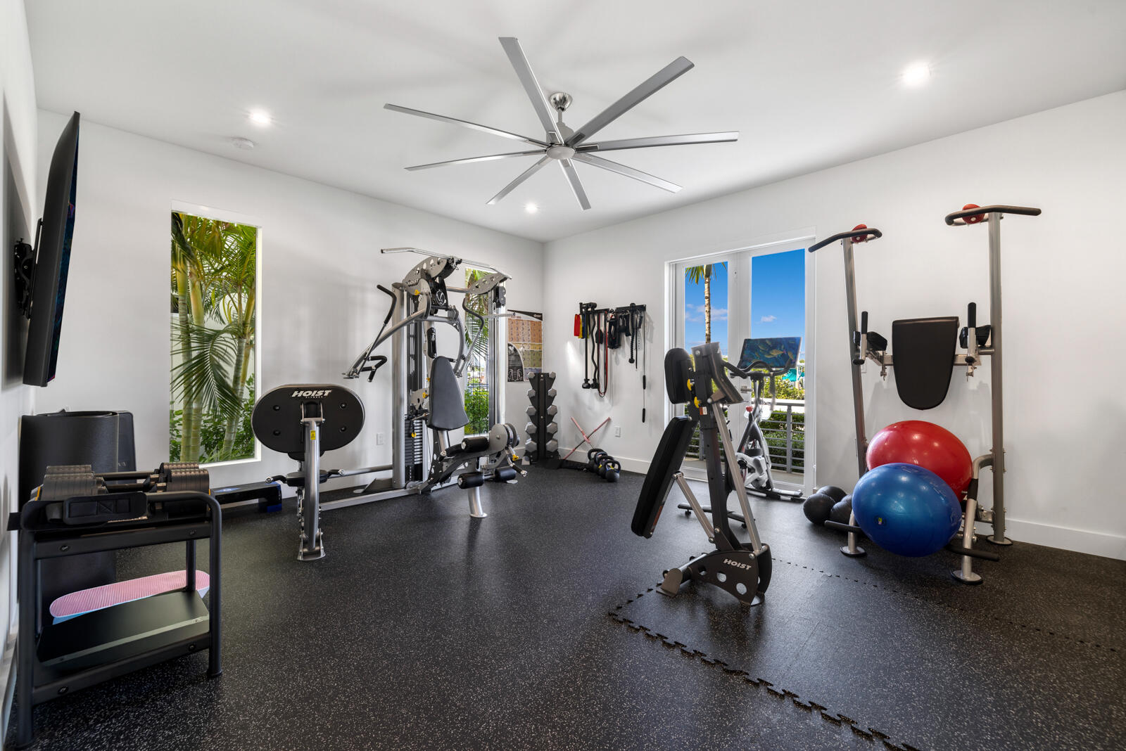 Guest bedroom currently used as exercise room.