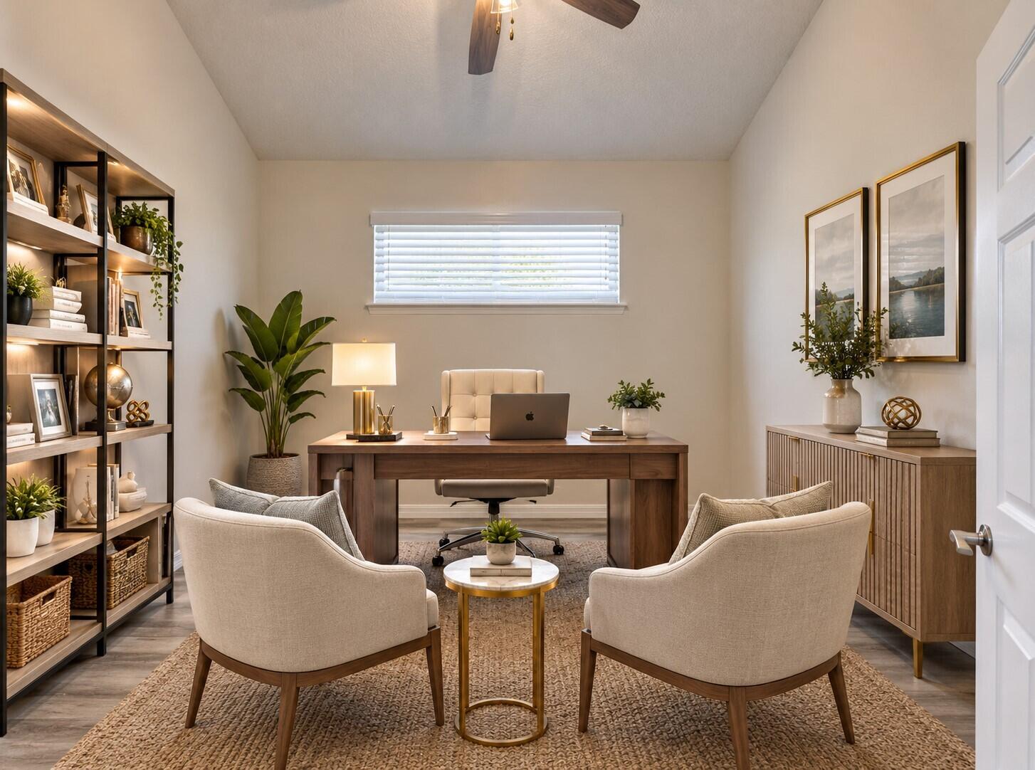 Virtually Staged Office/ Den