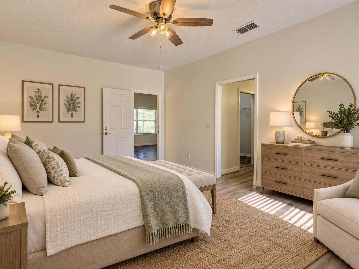 Virtually Staged Master Bedroom