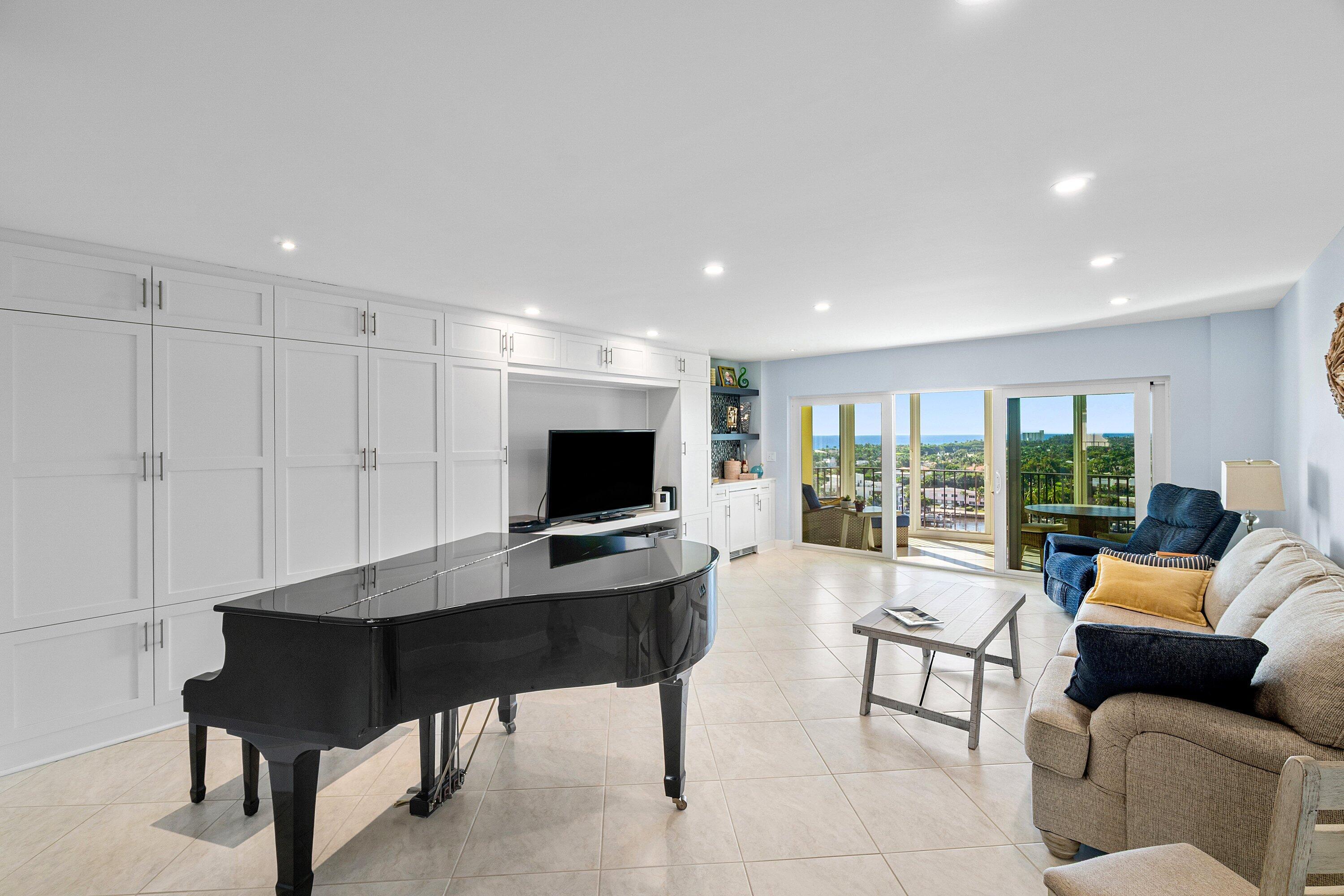 Plenty of Cabinetry Living Room