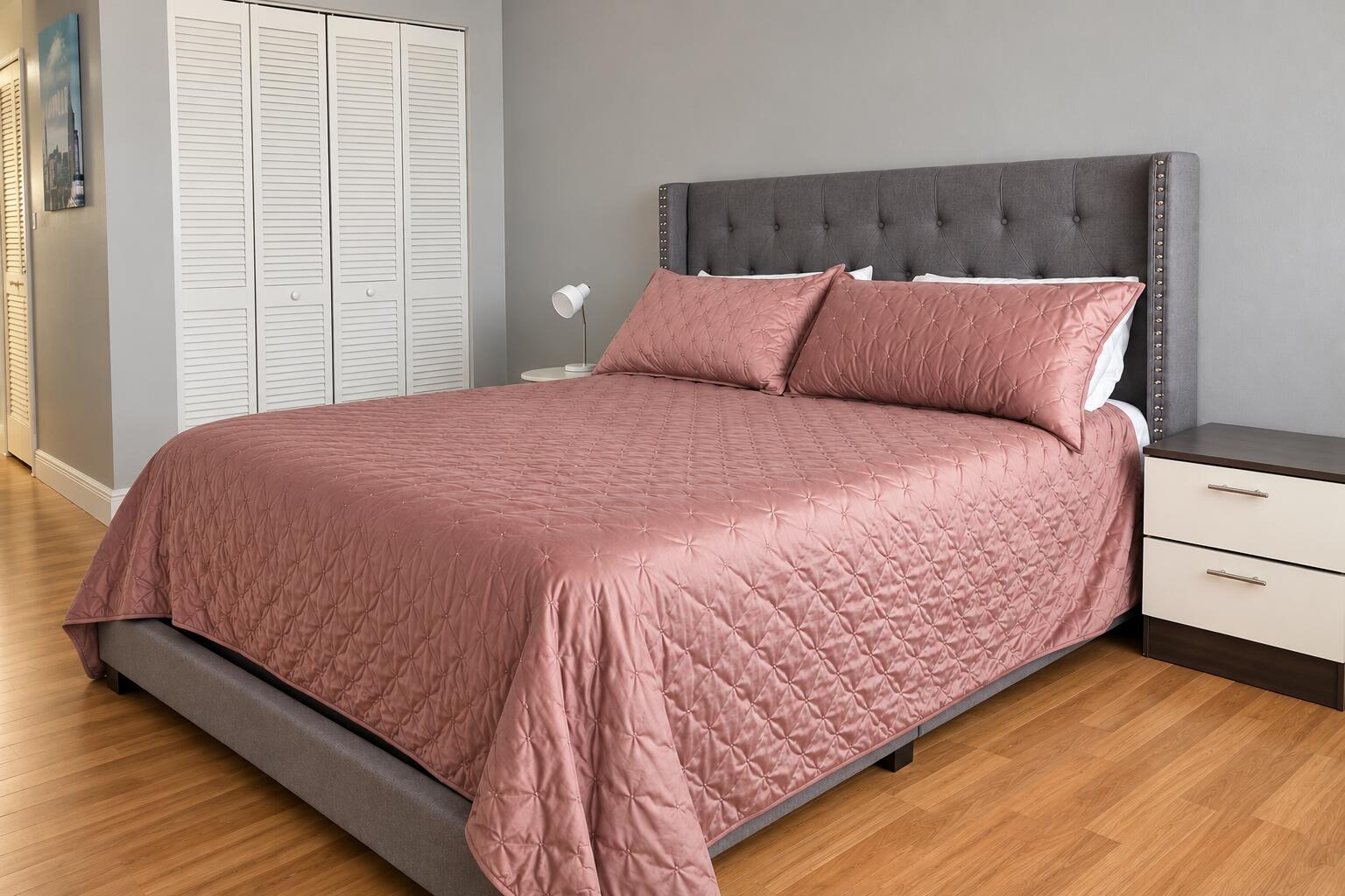 Modern Blush and Gray Bedroom
