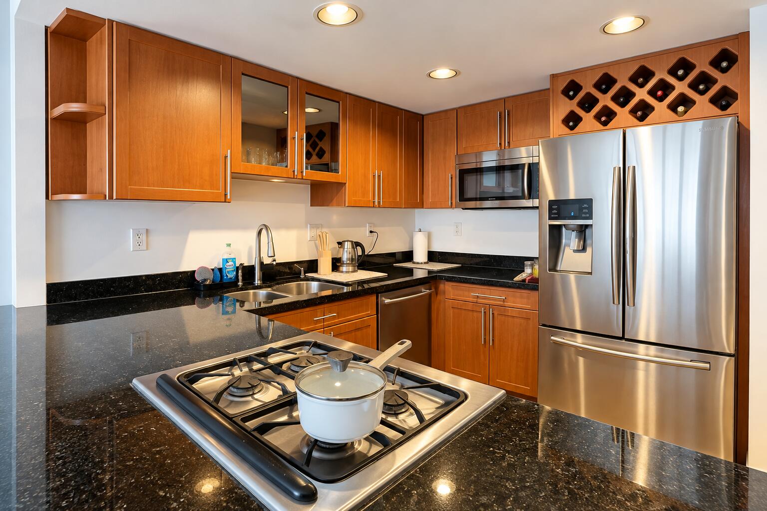 Modern Kitchen with Reflective Granite I
