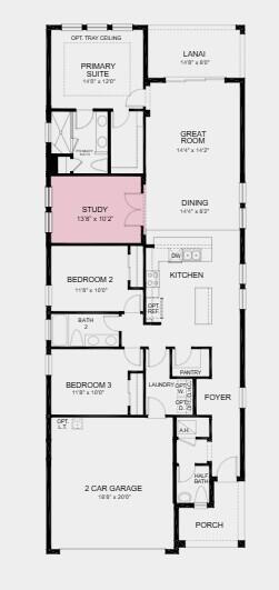 Floor Plan - Additional Highlights Include: study, 8' doors, extra flush mount lighting in great room and bedroom