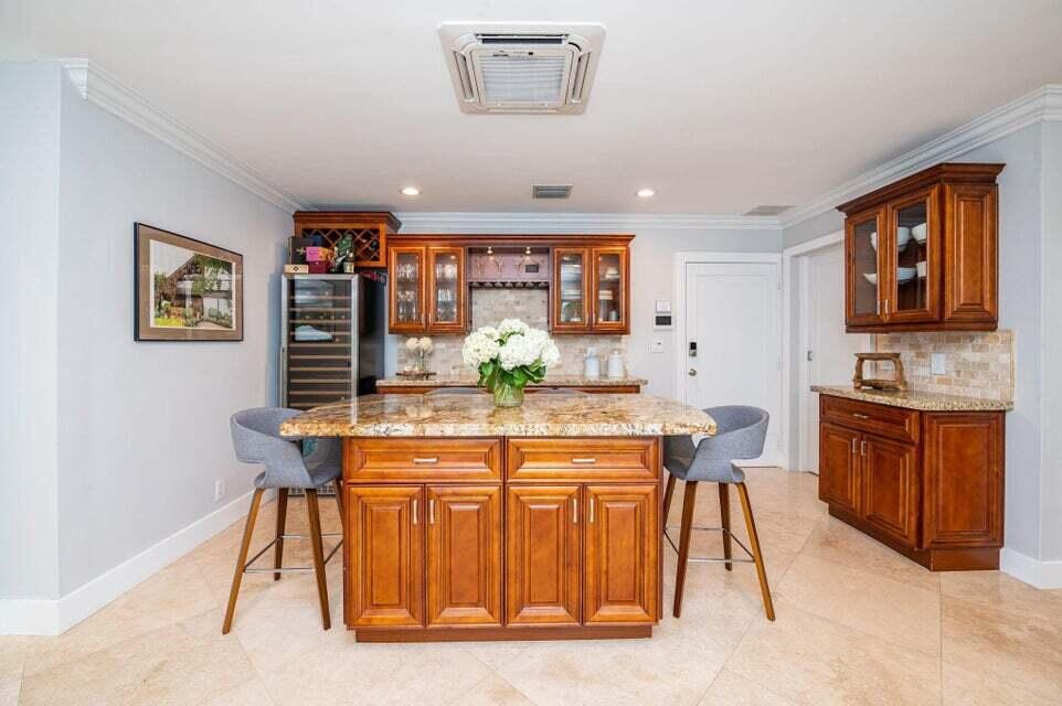 Elegant Bar Area with Wine Refrigerator