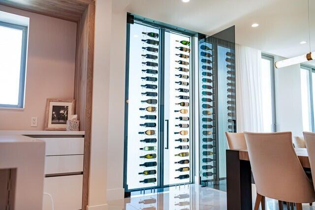Wine Rack by Dining Area