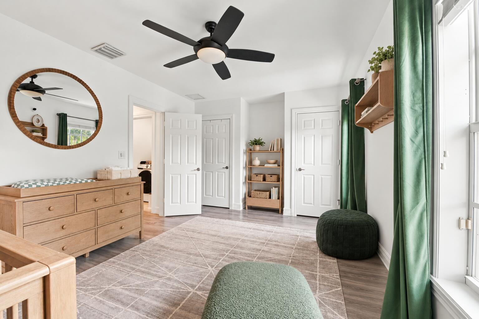 Calm nursery with coordinated decor