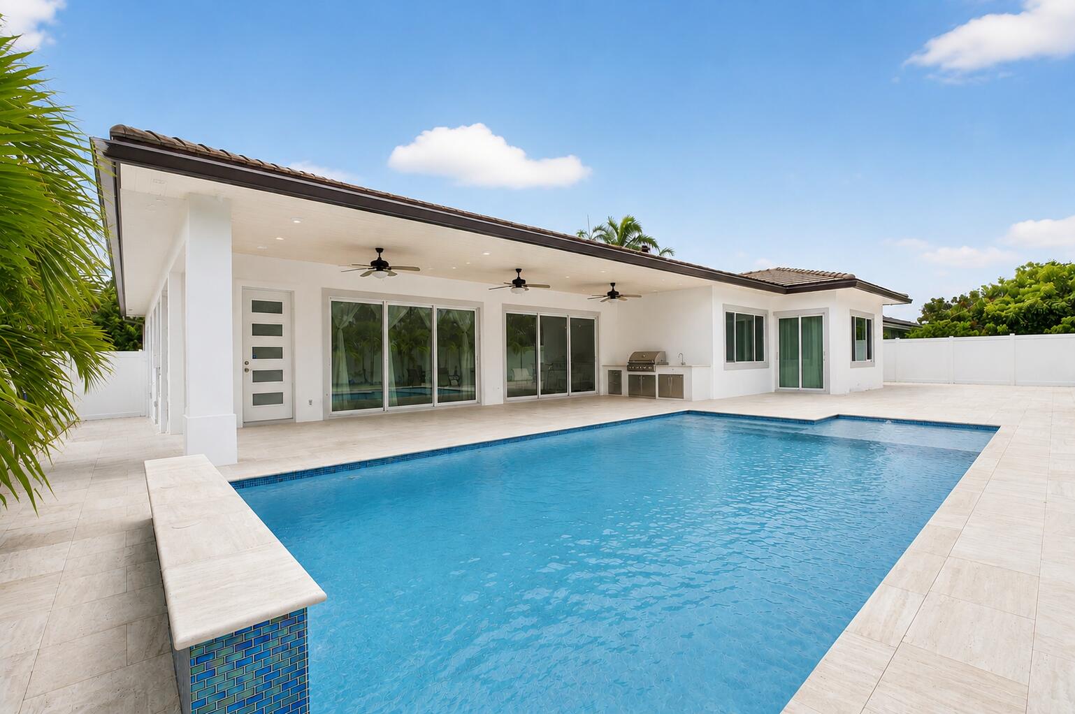 Pool area furniture removed digitally