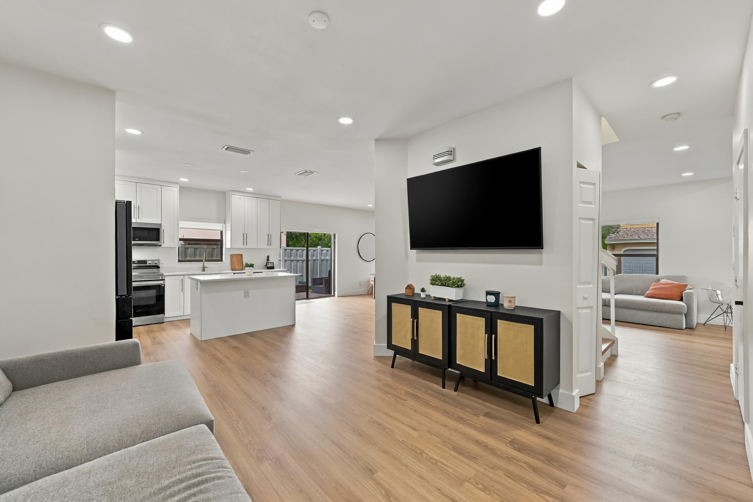 Family room is open and next to kitchen