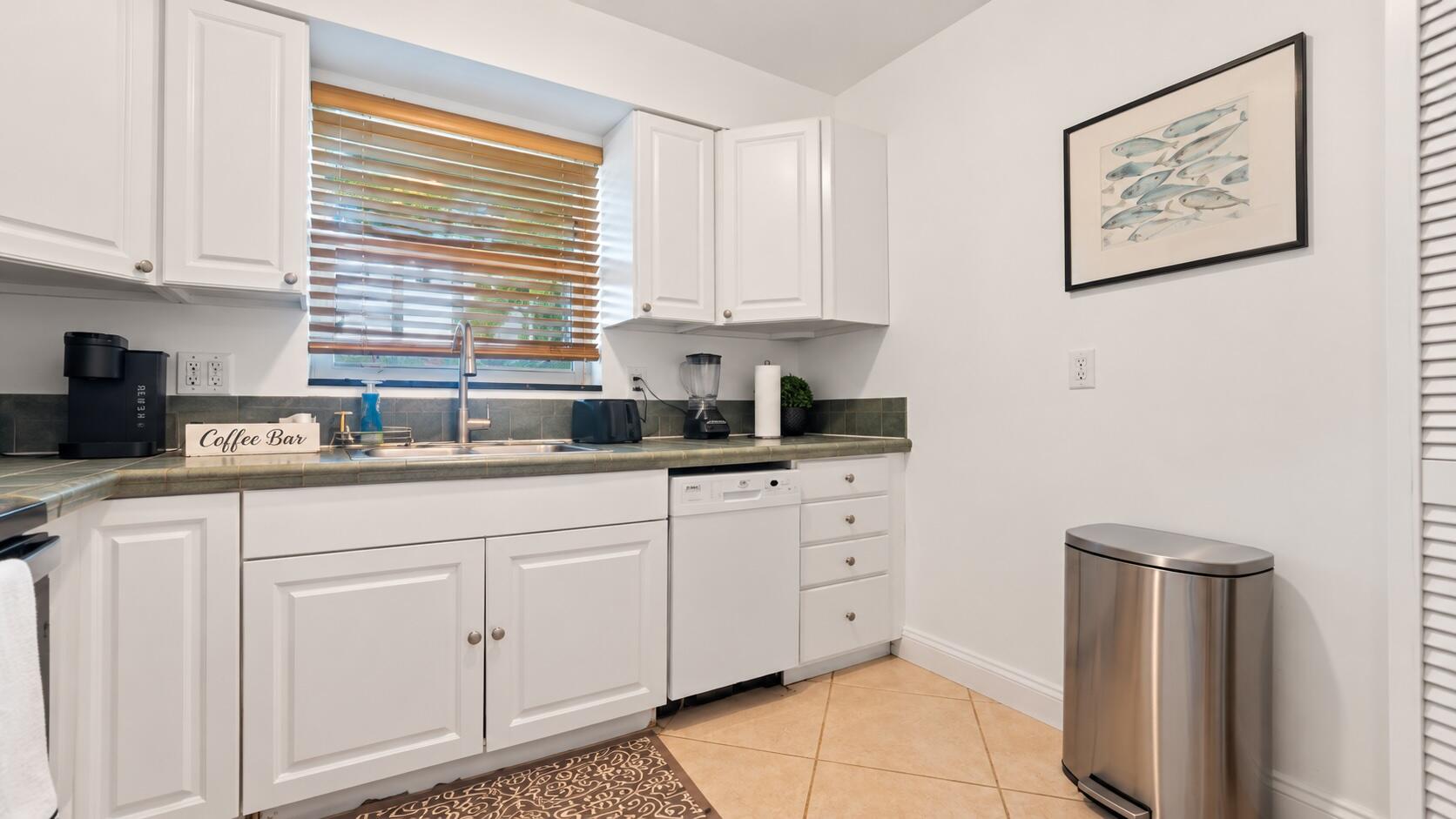 Bright Modern Kitchen with Coffee Bar