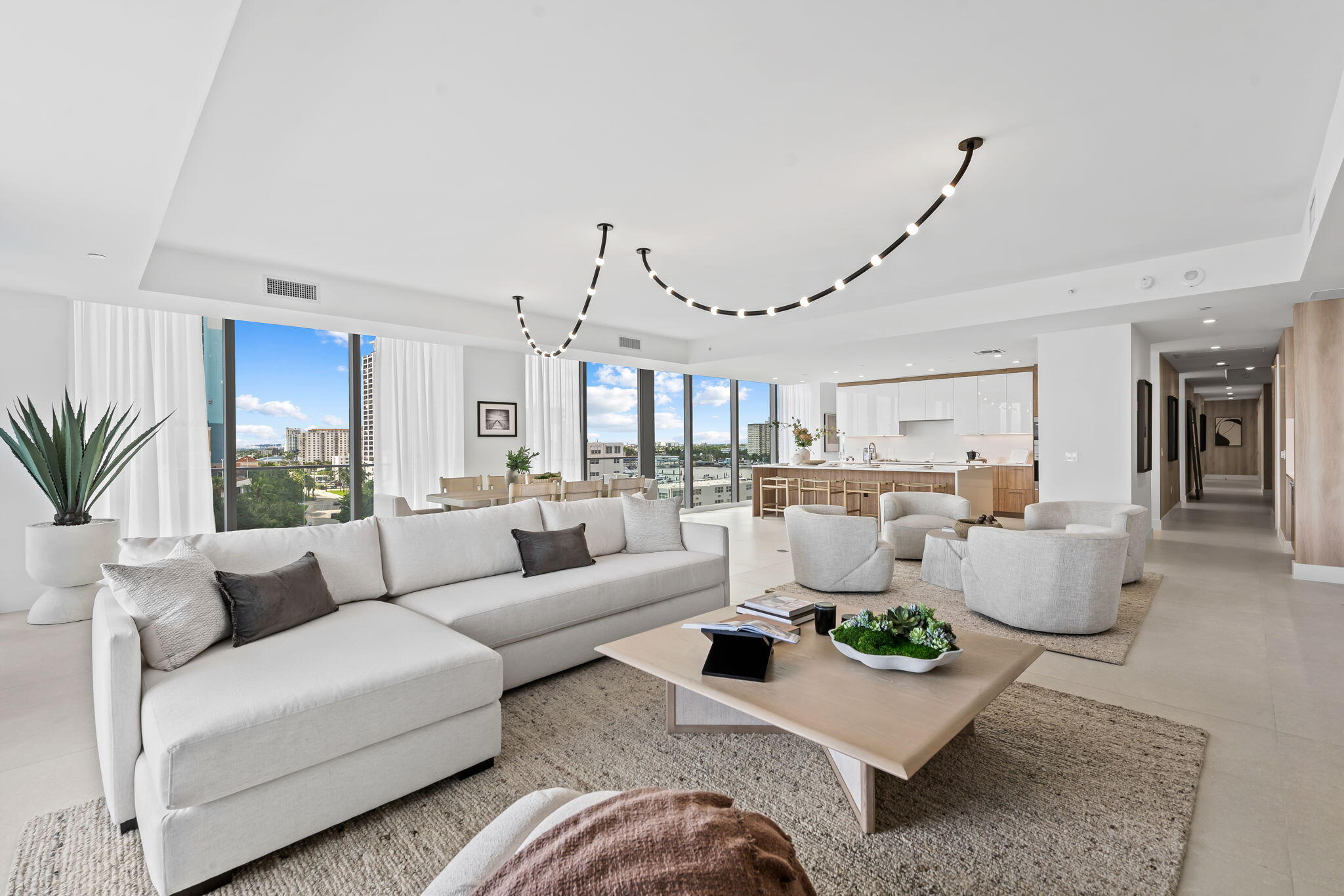 Living, dining and kitchen