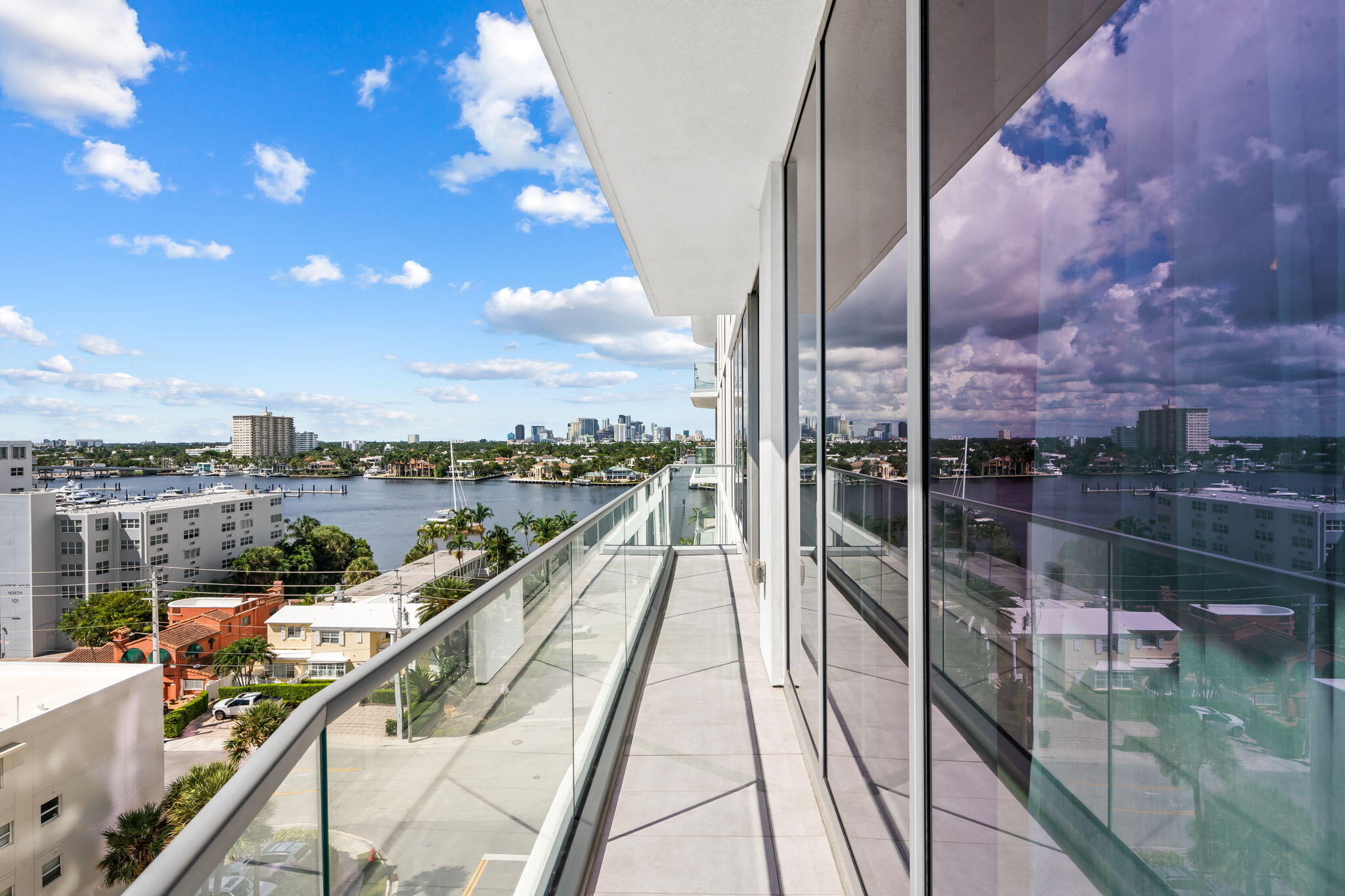 View from side balcony