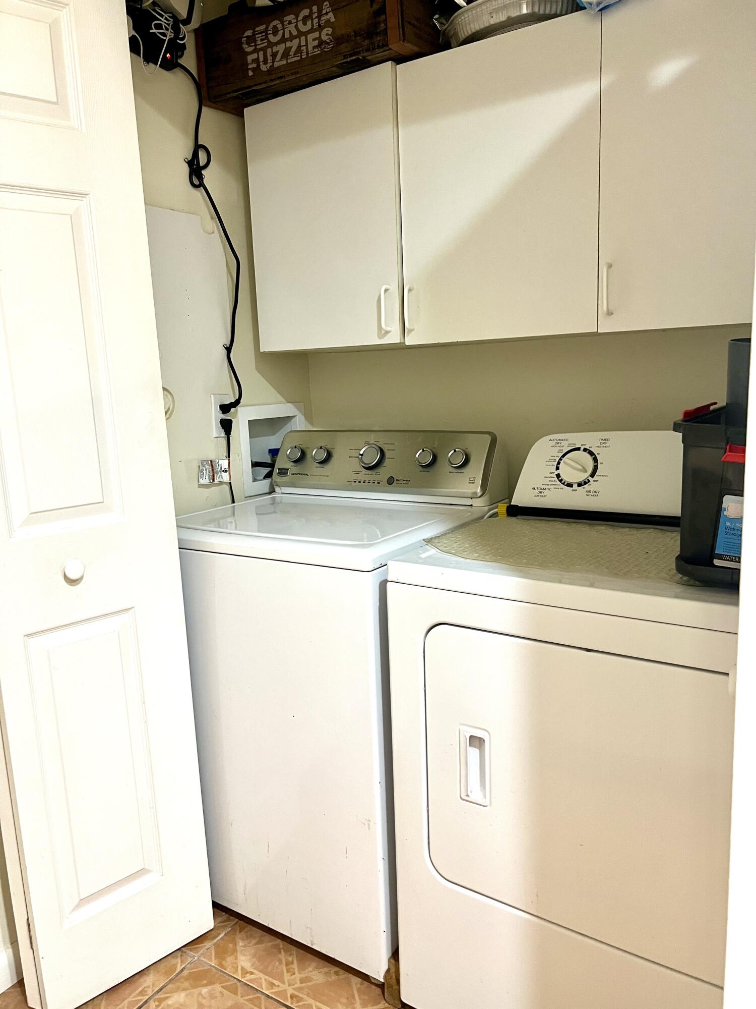 Laundry closet in kitchen