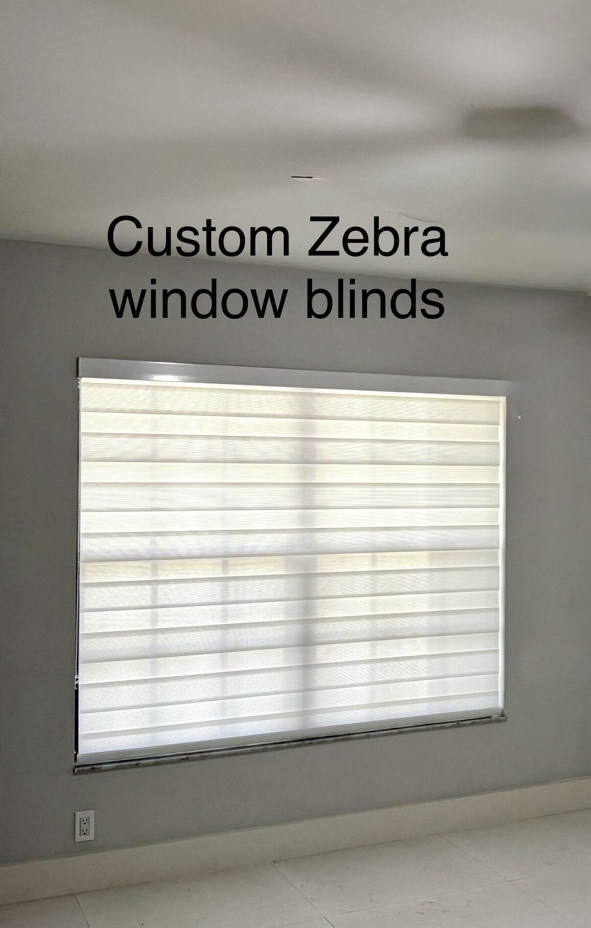 Custom Zebra window blinds throughout the house.