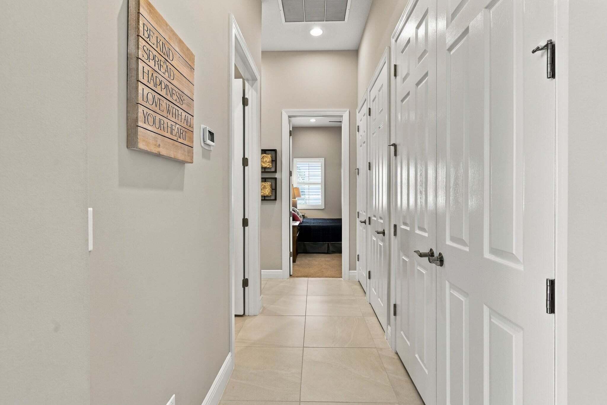 Master hall way to Master Bath