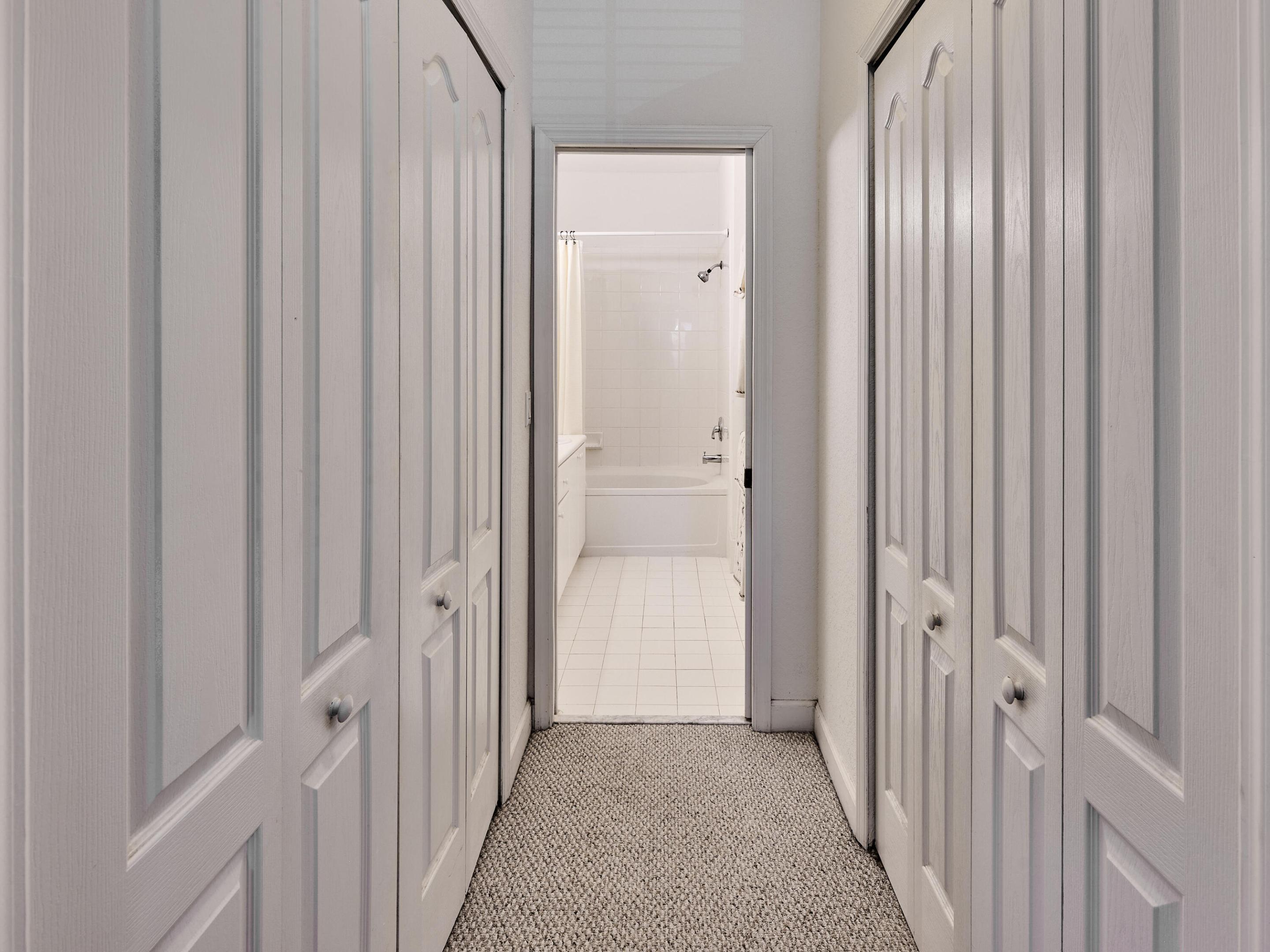 His and hers closets.