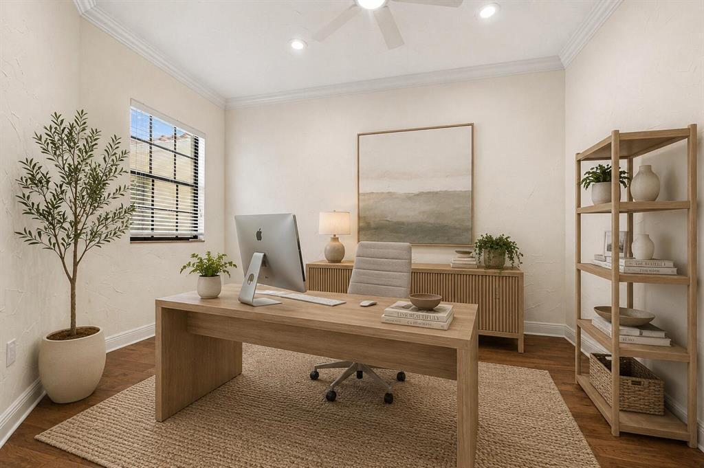 Office w/ virtual furniture rending