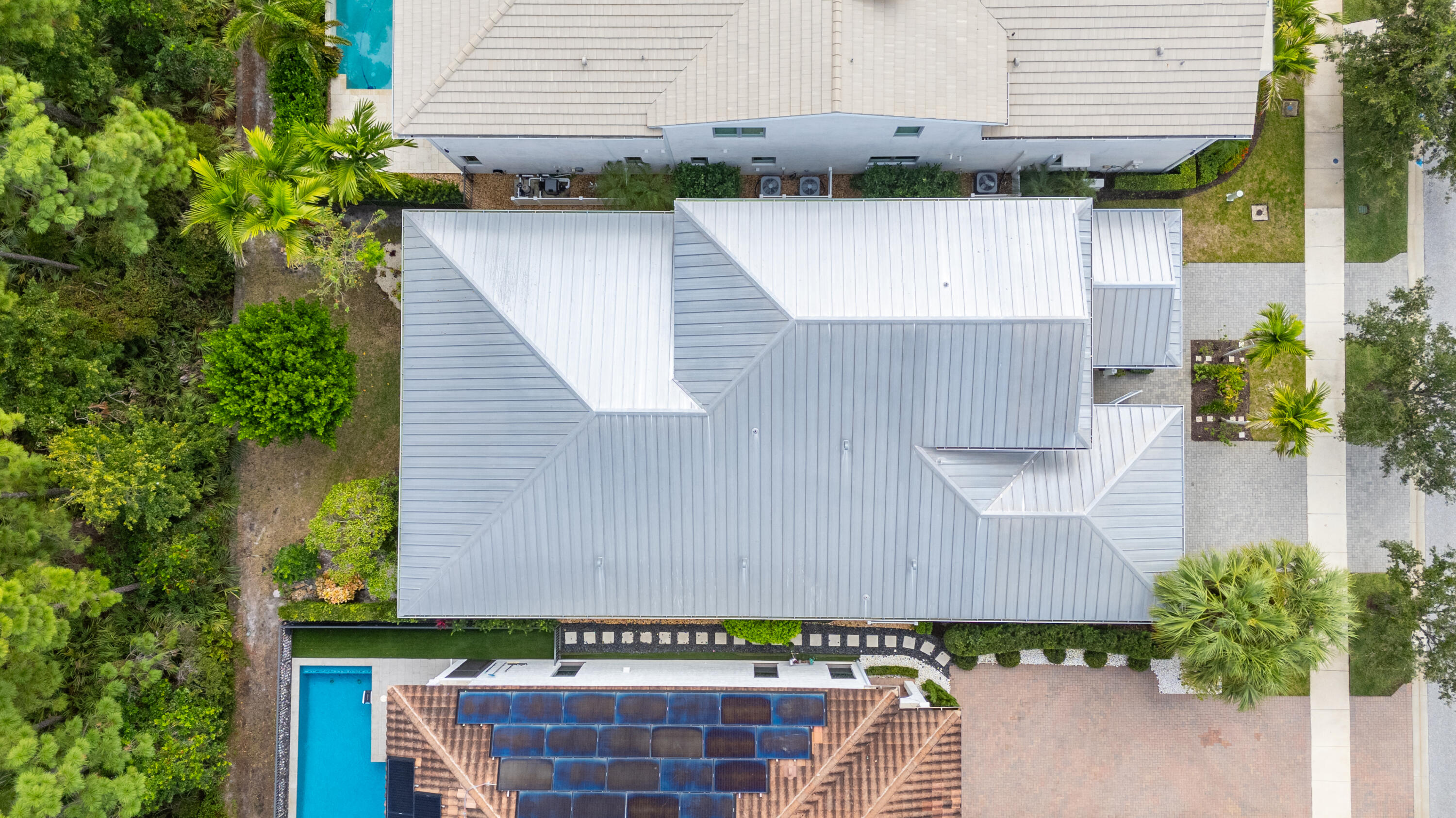 Aerial of Metal Roof