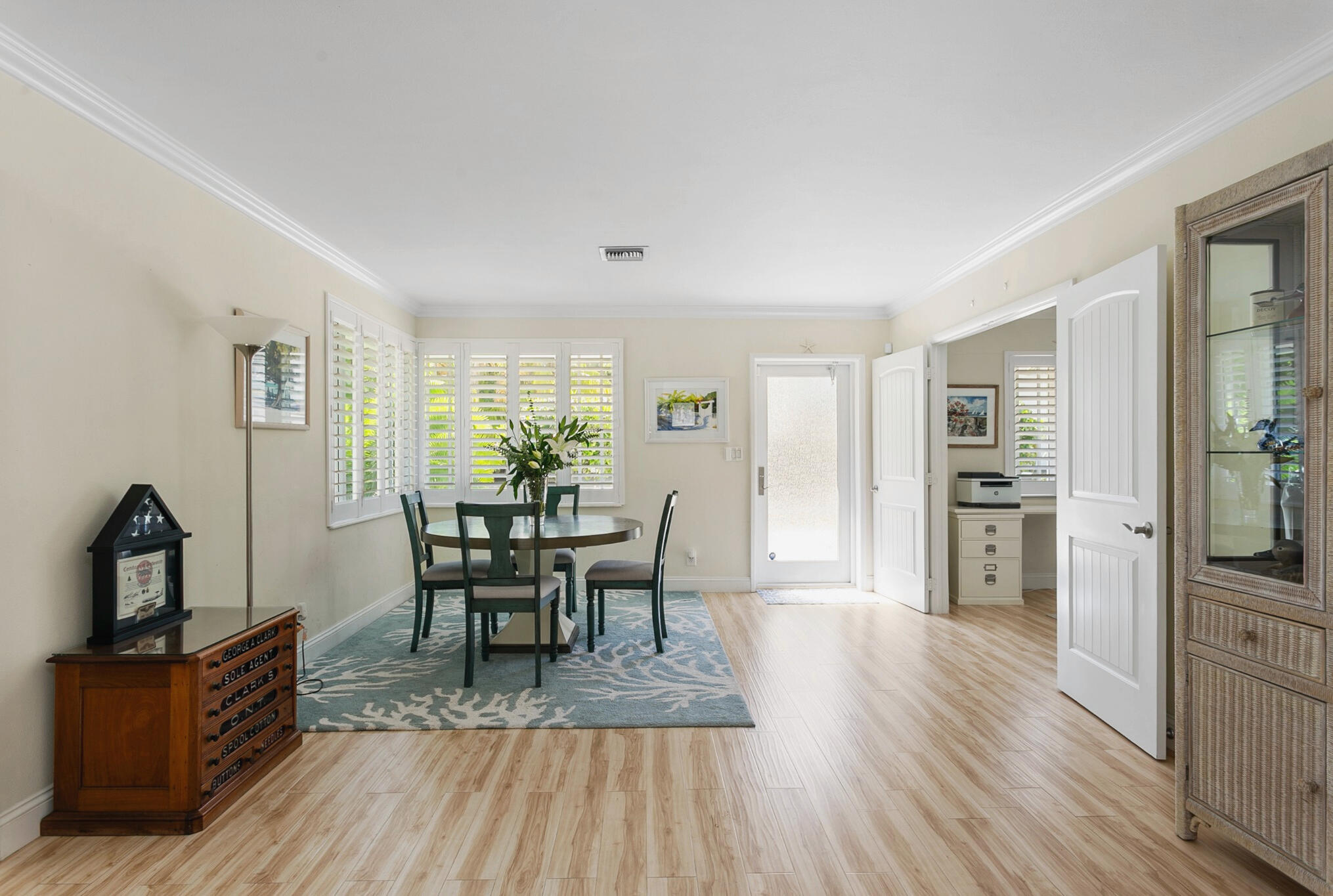 Open concept living and dining area