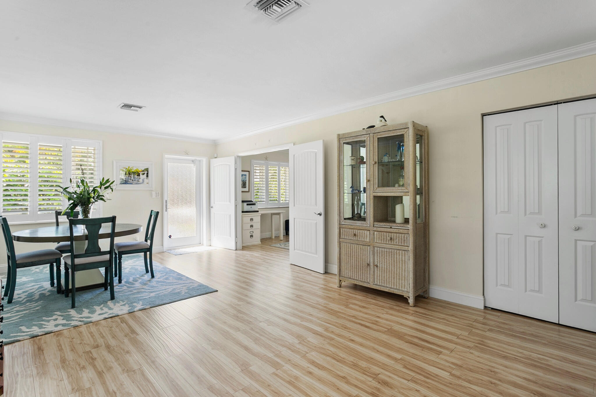 Open concept living and dining area