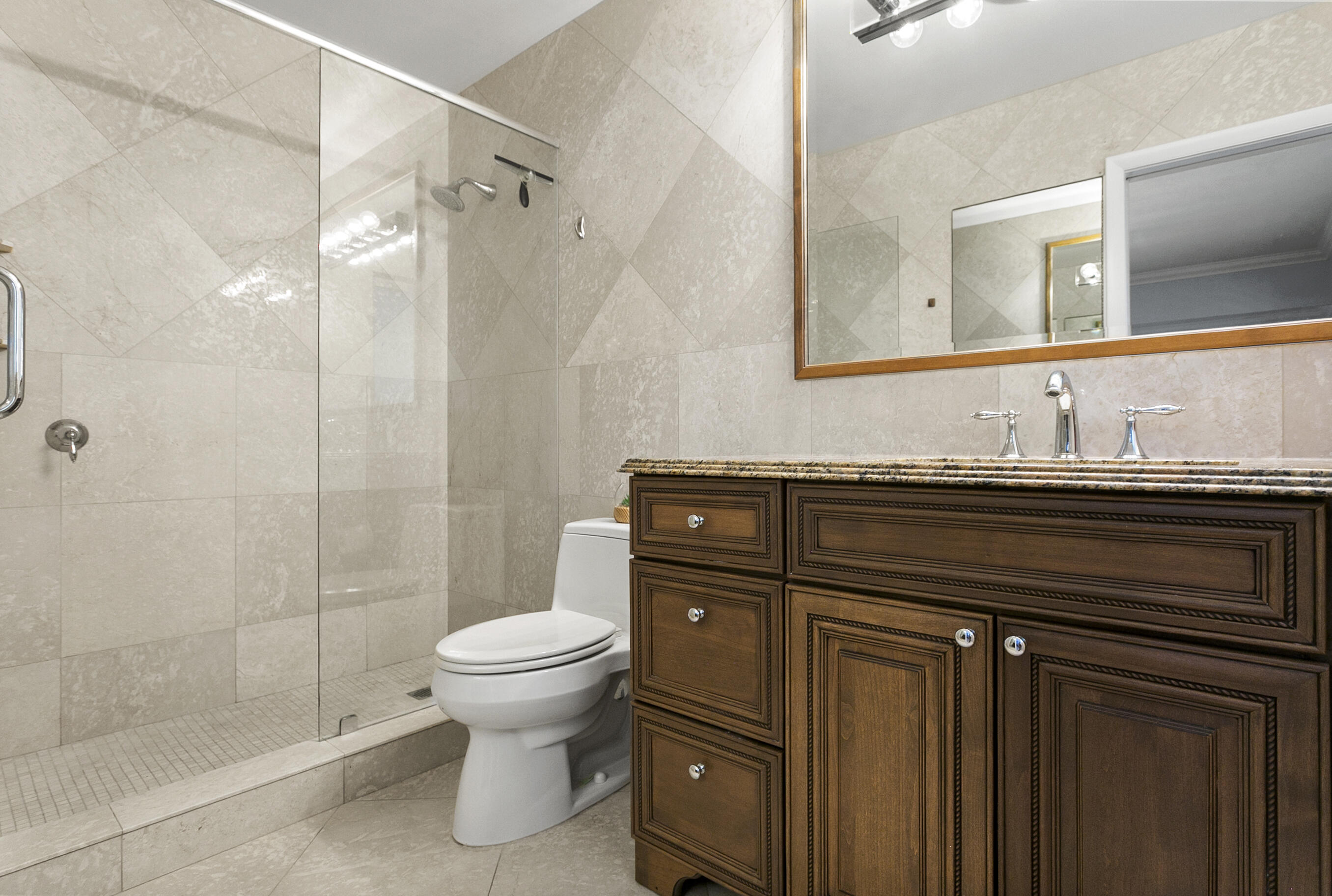 Master bathroom with walk in shower