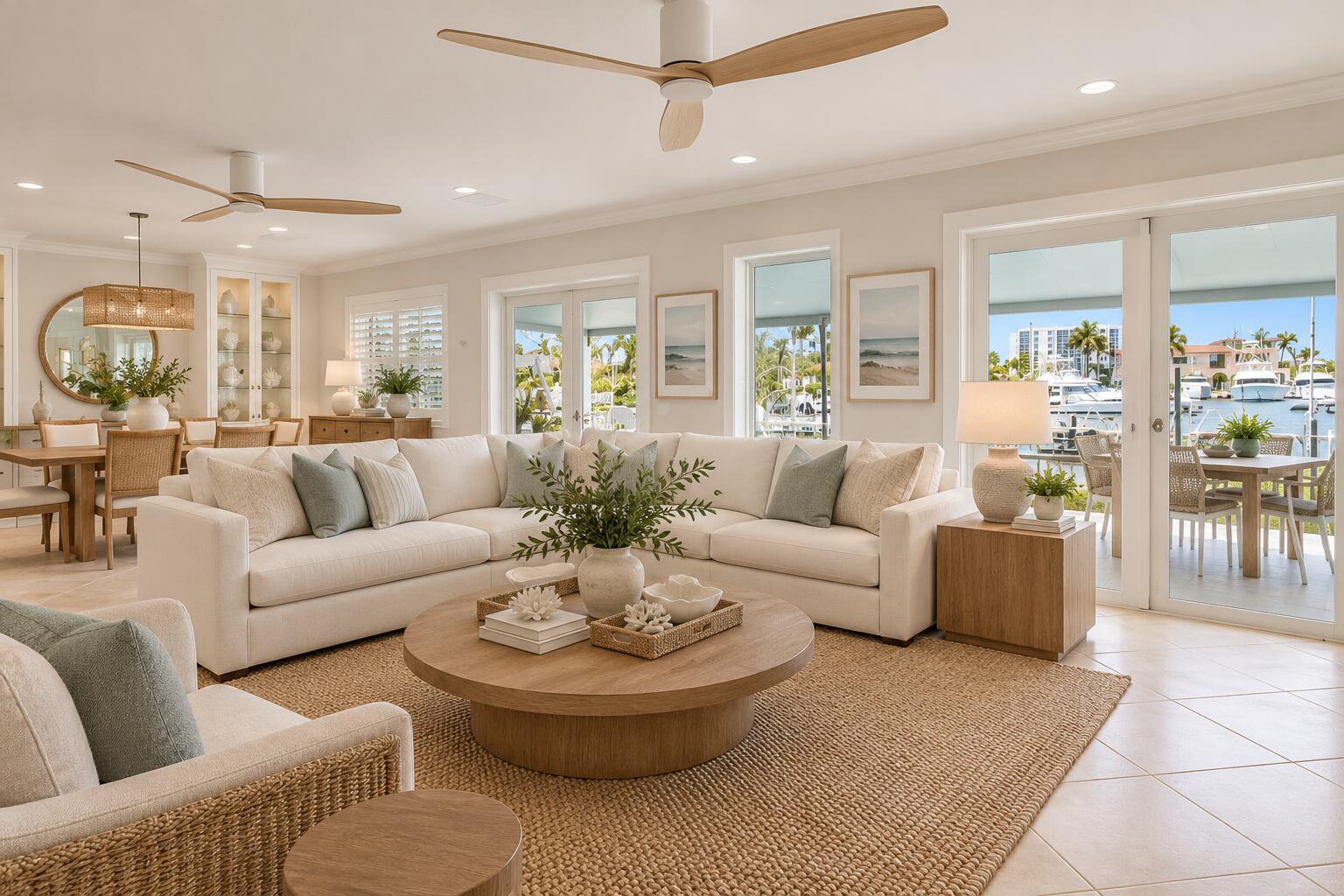 Bright Coastal Living Room with Marina V