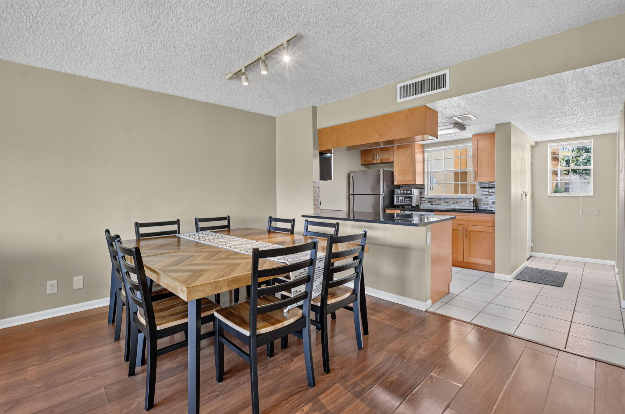 Dining room and open kitchen