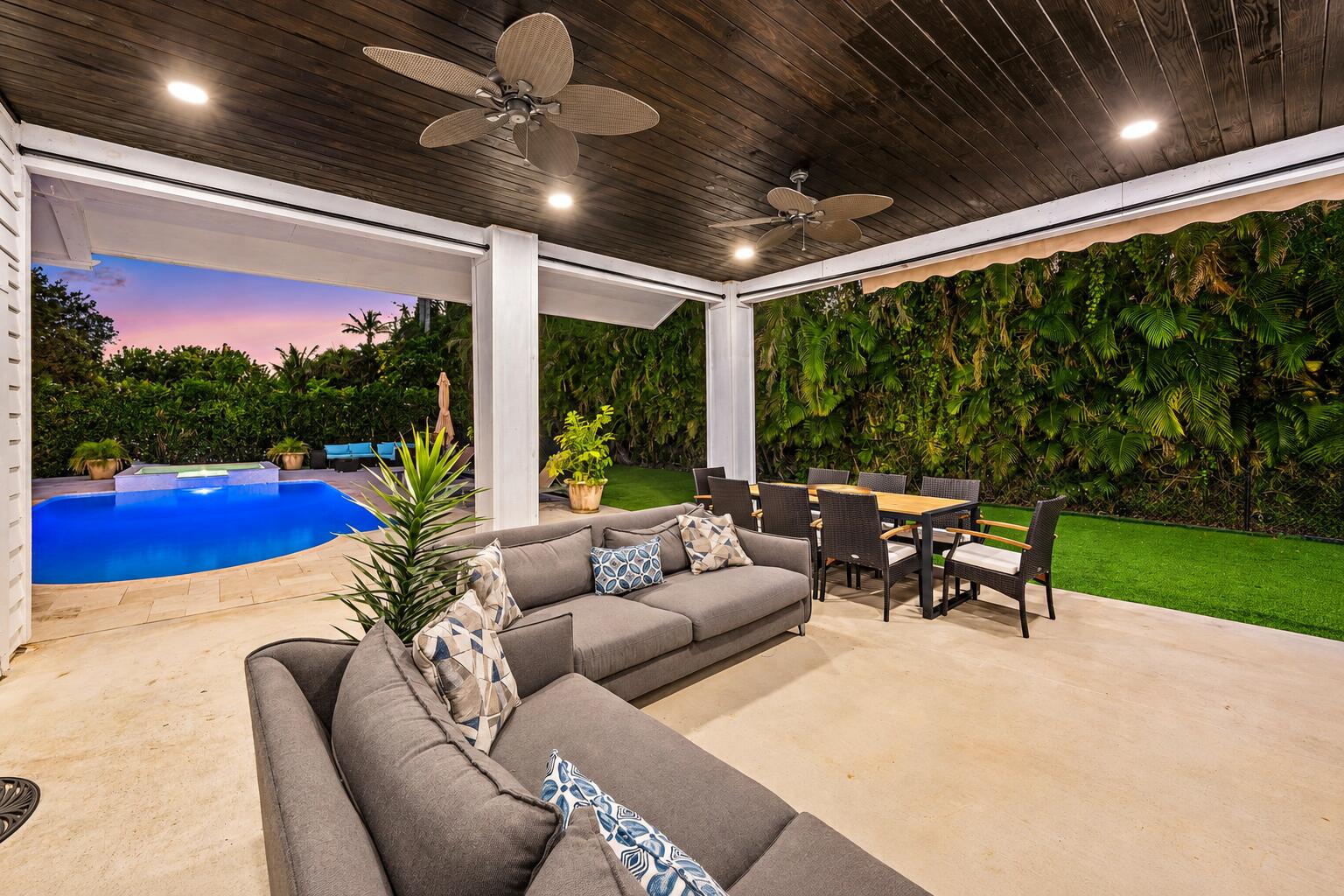 Luxury Tropical Patio at Twilight