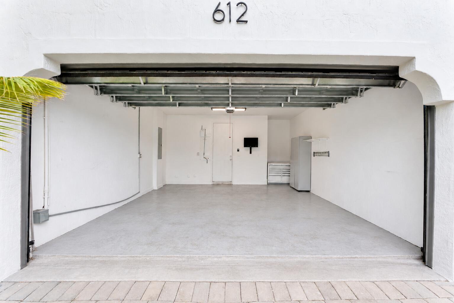 Freshly cleaned garage floor and thresho