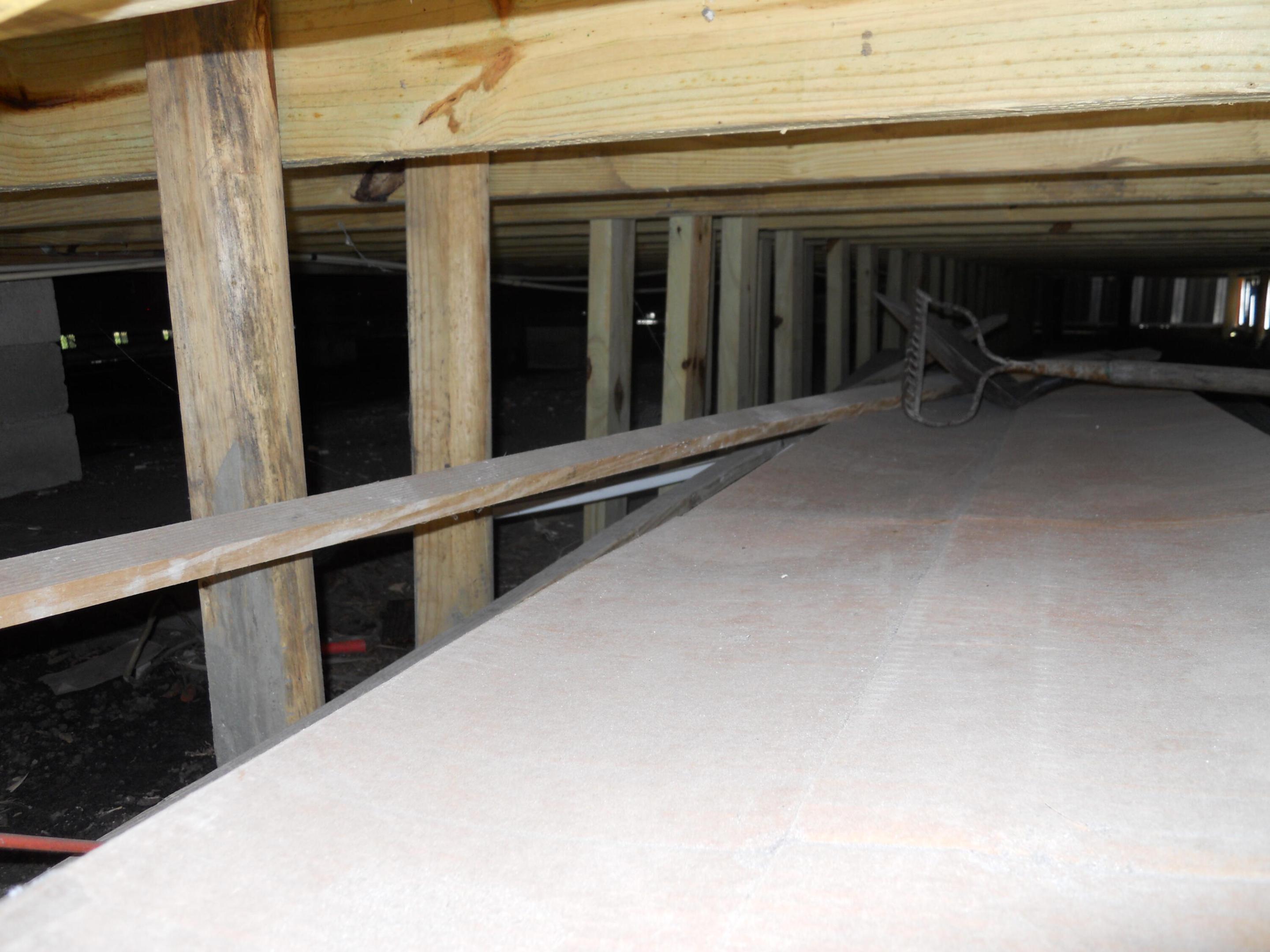 Underneath truss and support
