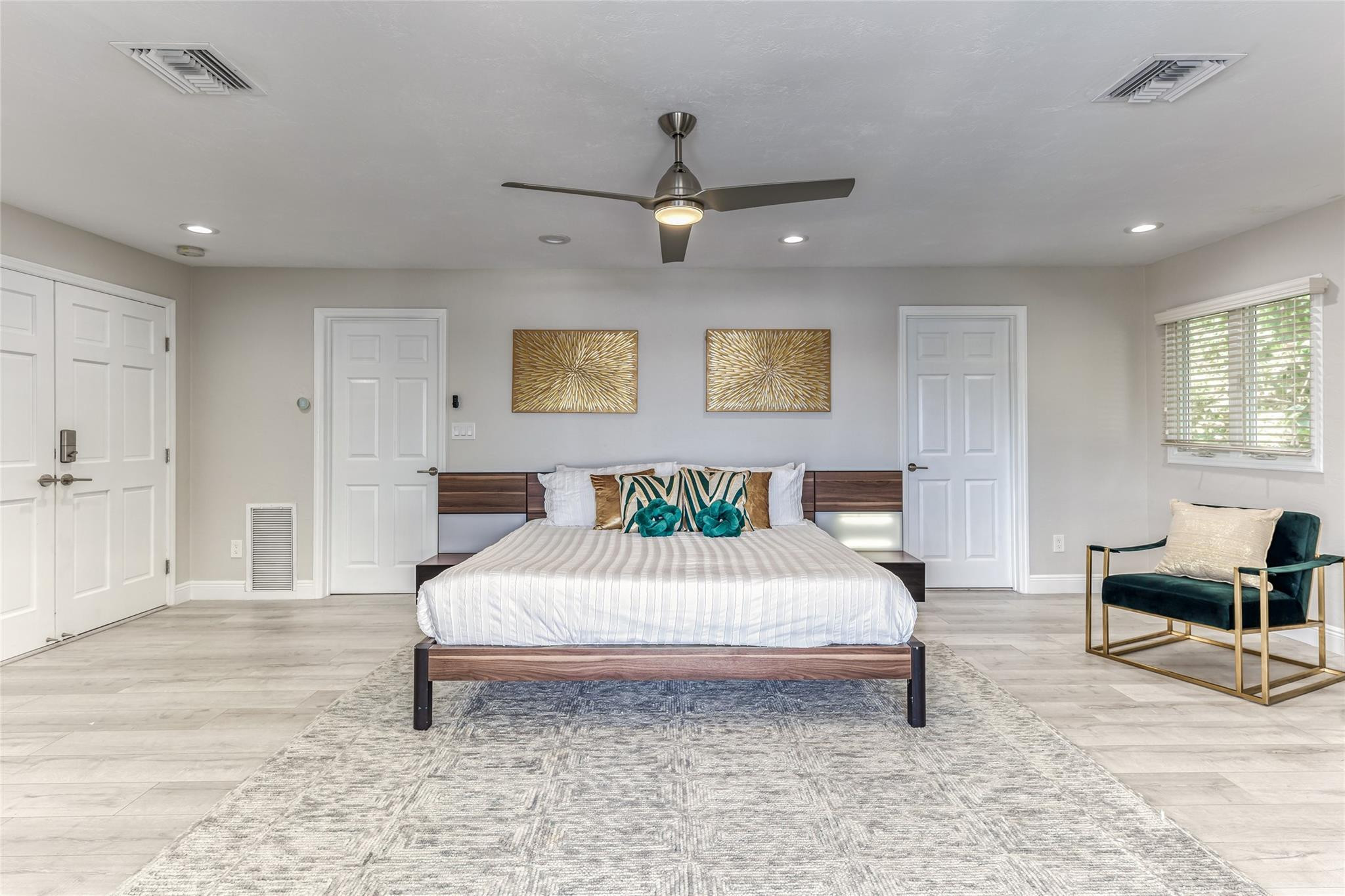BEDROOM #1 (Upstairs) KING Size with Balcony overlooking waterway, En Suite bathroom w jacuzzi tub & seperate shower, Walk in closet, Smart TV