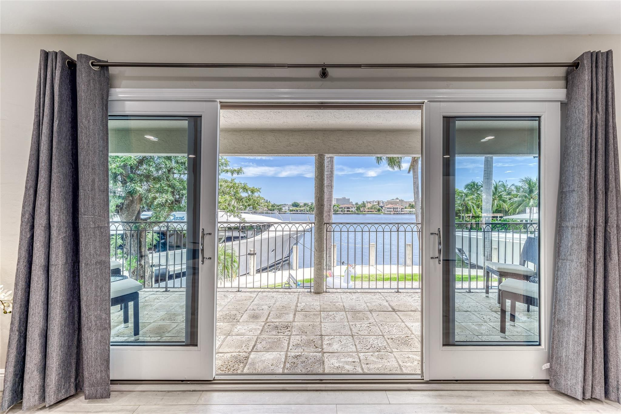 BEDROOM #1 (Upstairs) KING Size with Balcony overlooking waterway, En Suite bathroom w jacuzzi tub & seperate shower, Walk in closet, Smart TV