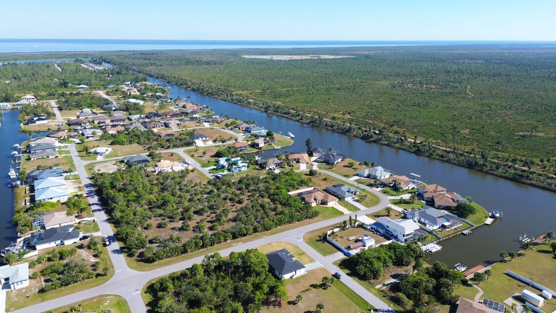Canal & Neighborhood Aerial View