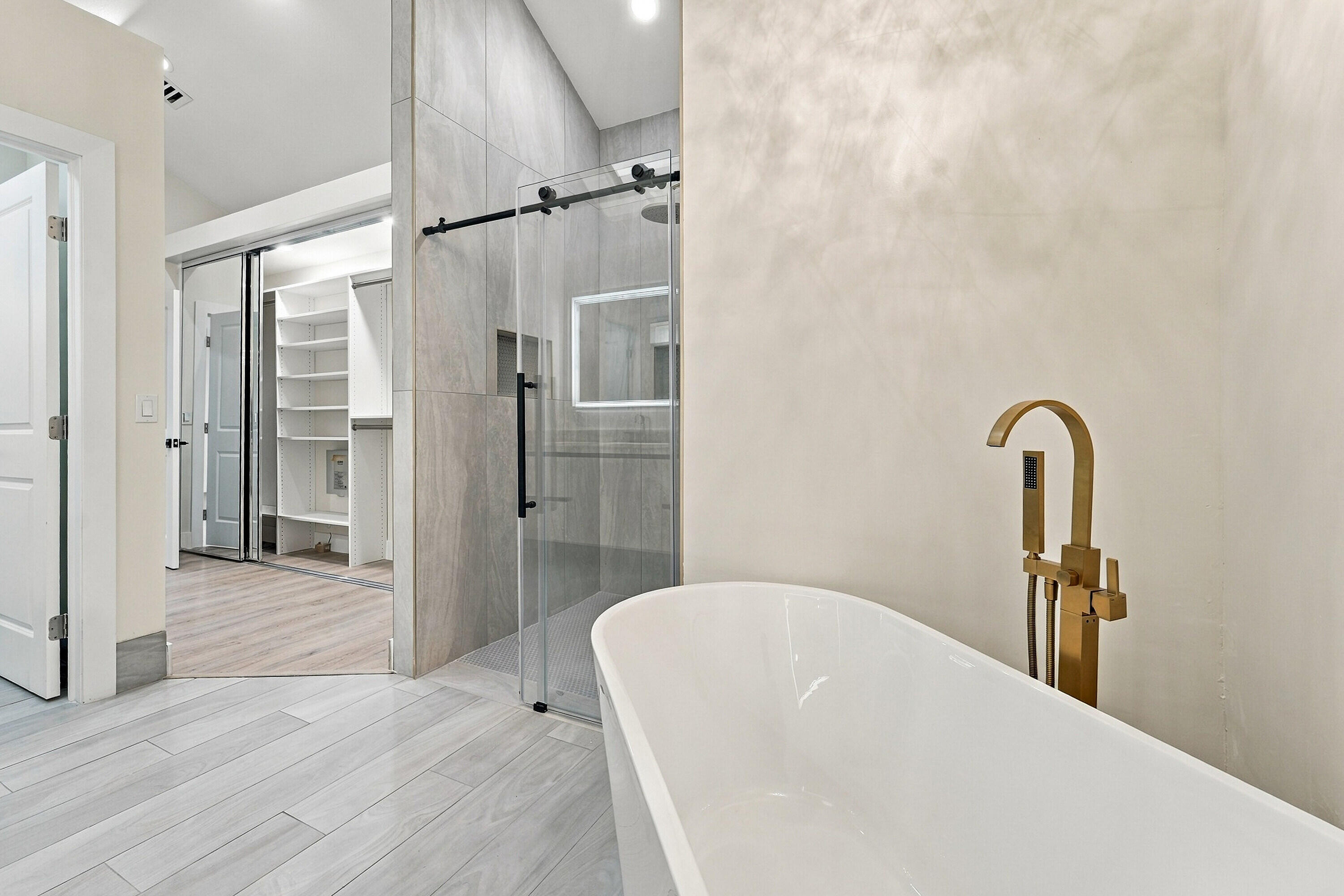 Shower has been redesigned and expanded for extra space and comfort