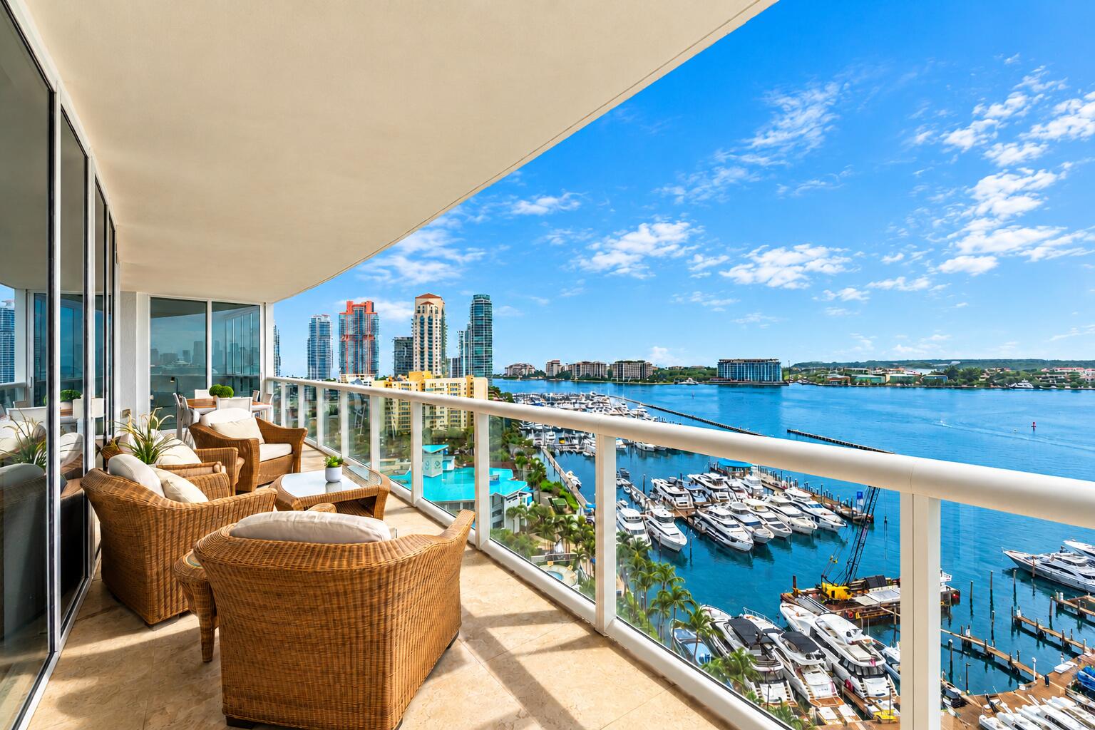 Balcony Overlooking Marina and Skyline (