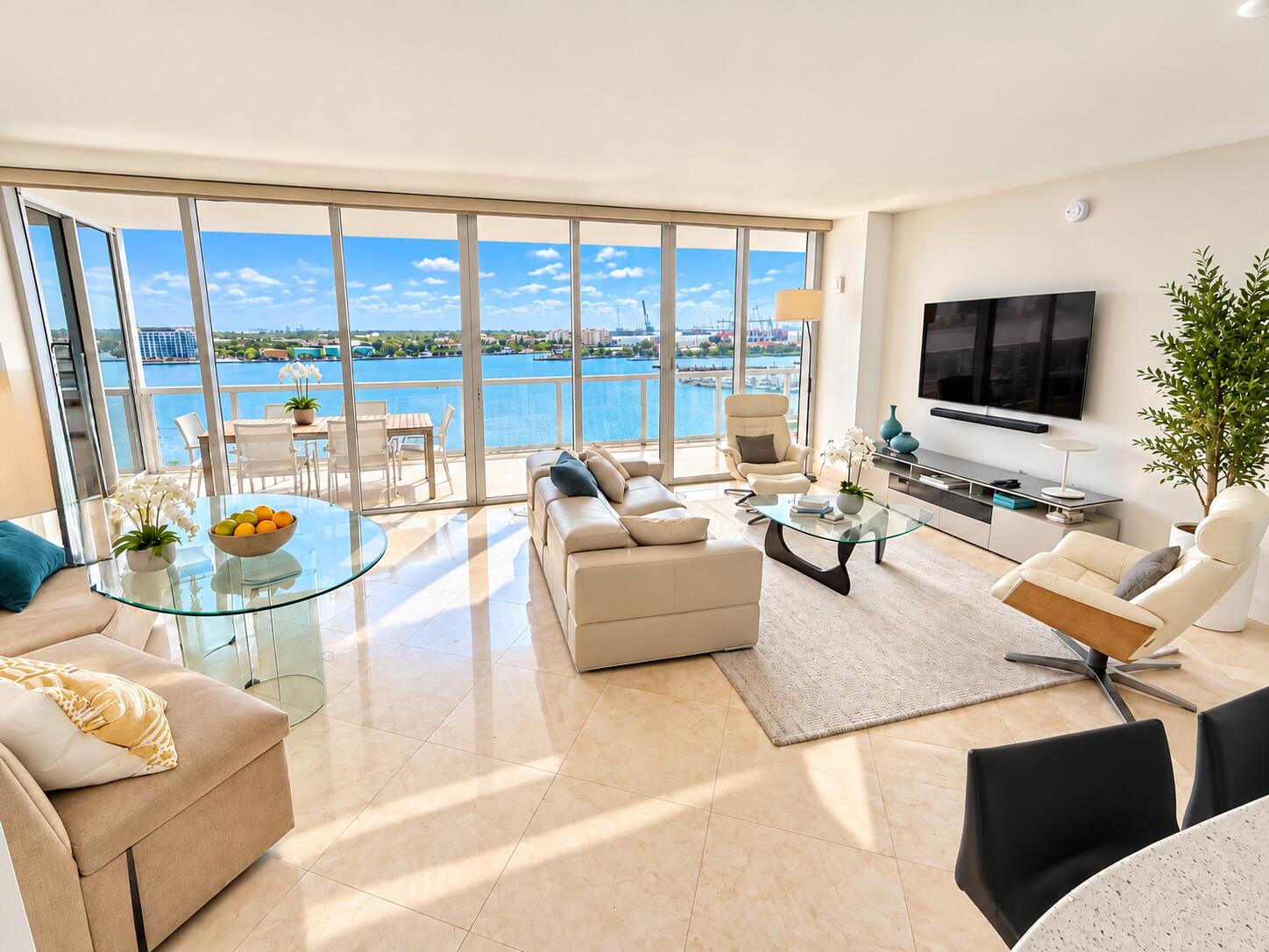 Living Room with Bay Views