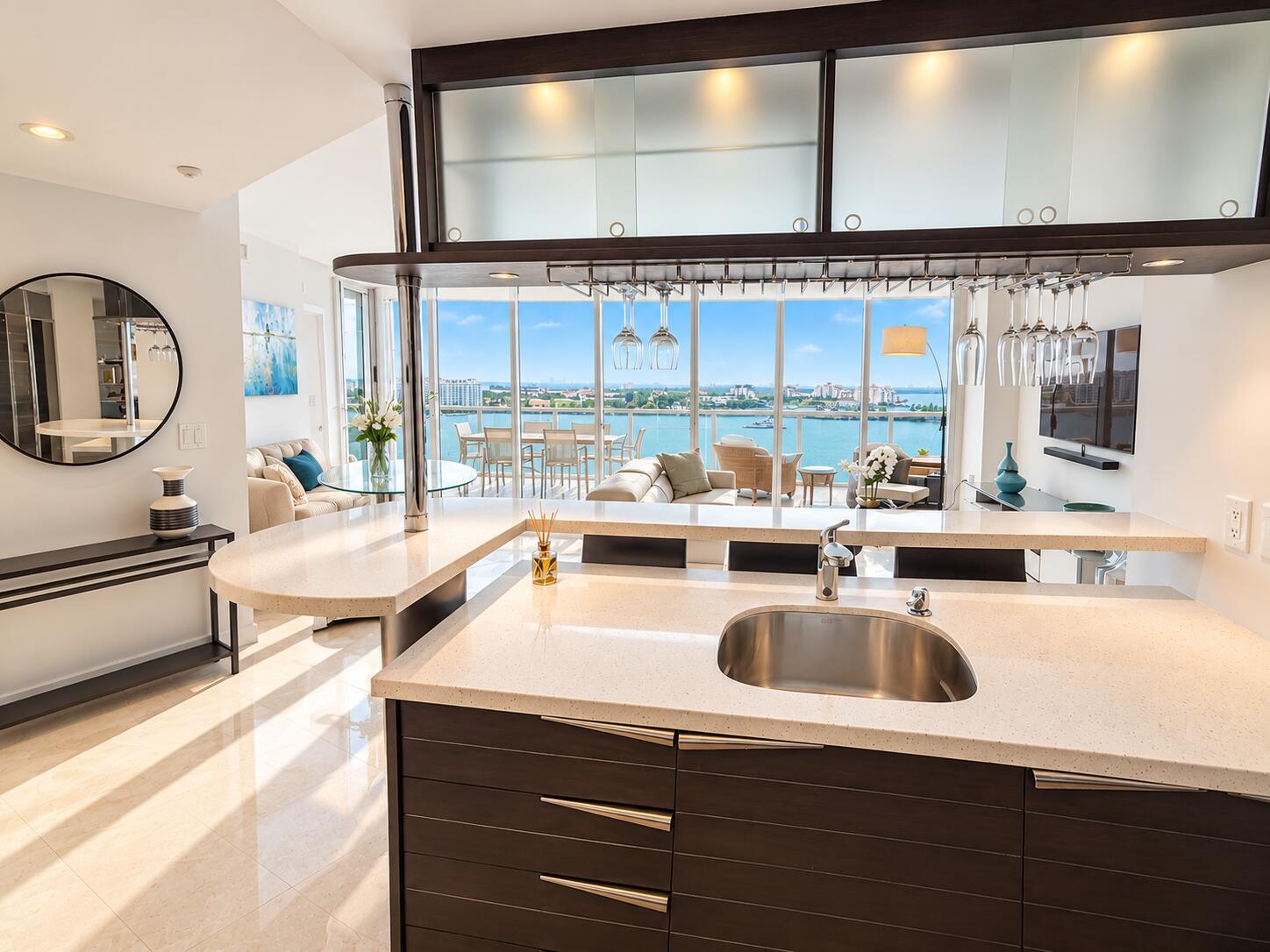 Kitchen bay view