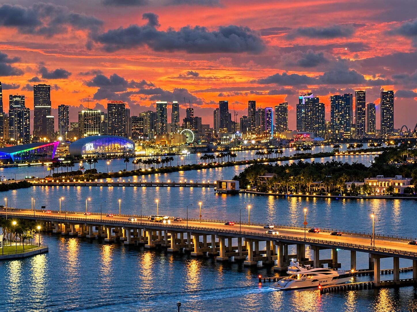 Twilight Waterfront Skyline Panorama