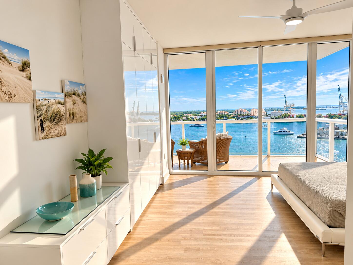 Bedroom prim with Waterfront View