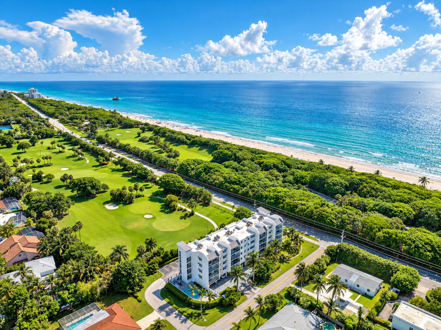 Sunlit Aerial Coastal Resortscape Sunlit Aerial Coastal Resortscape