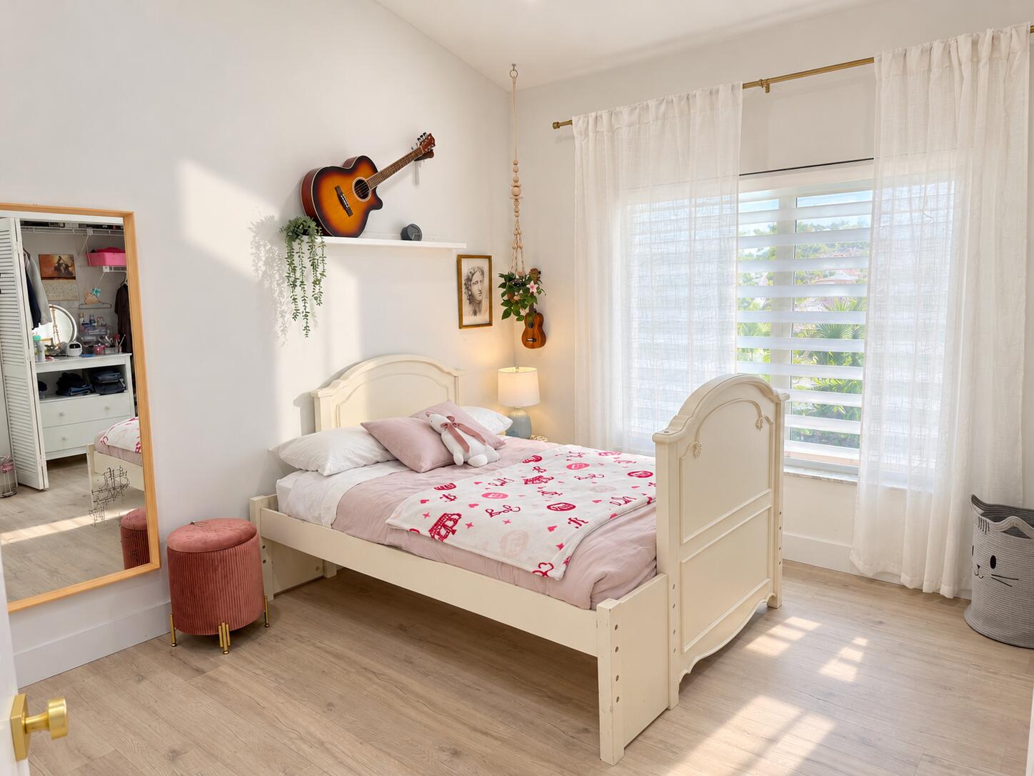 Sunlit Bedroom with Blush A
