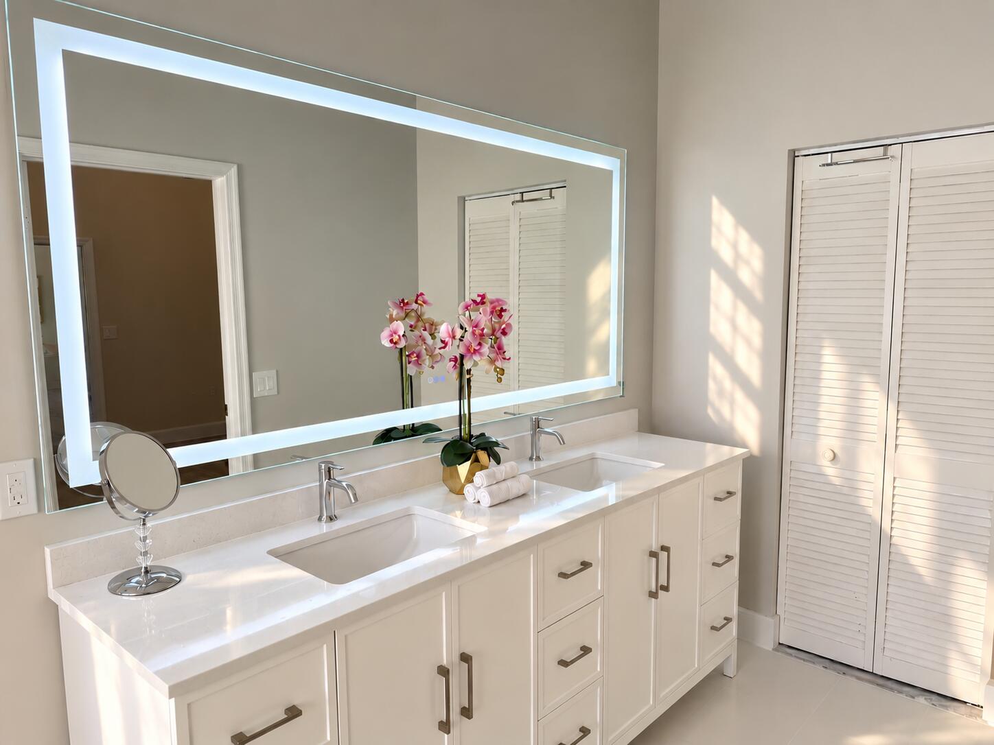 Bright Modern Vanity with Orchids