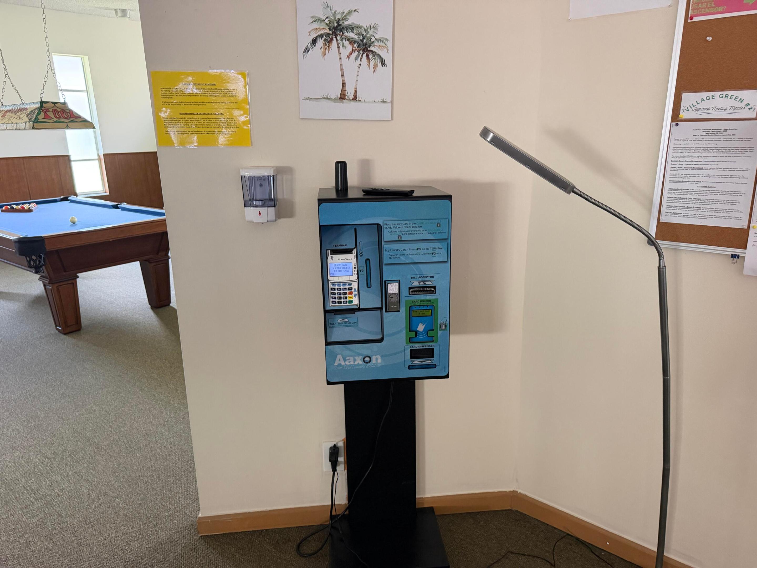 Laundry card recharge station