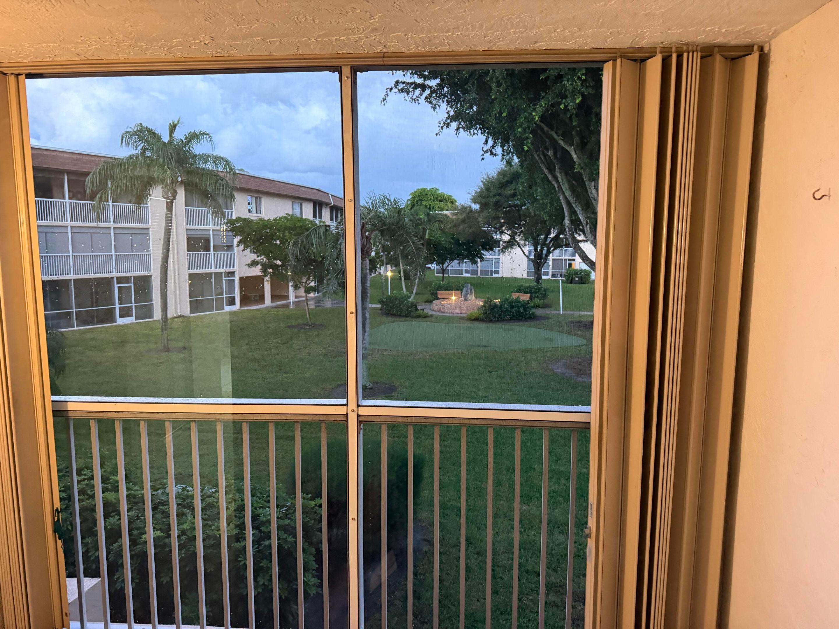 Accordion shutters on balcony
